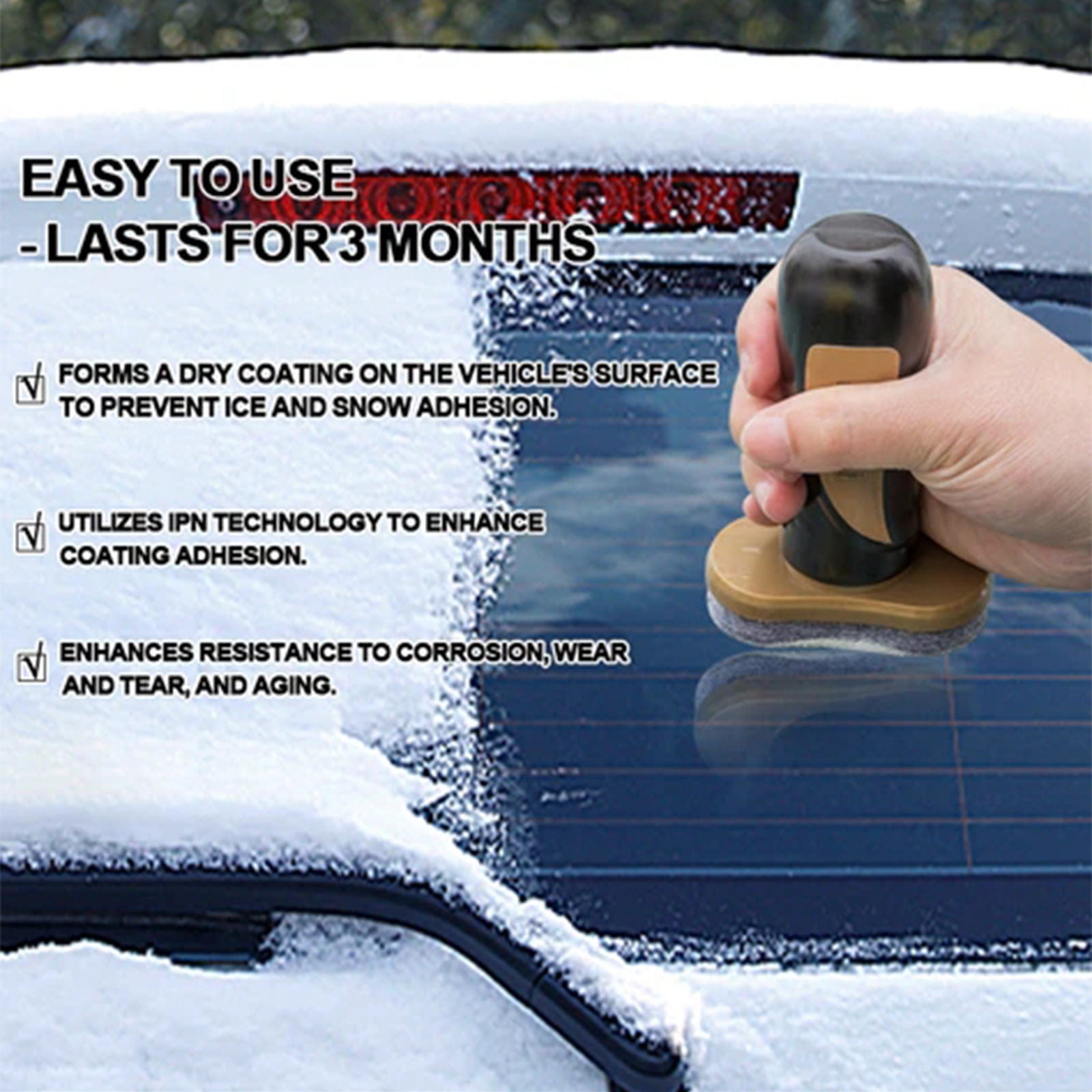 Windscreen Snow Removal Device,Winter Antifreeze Car Advanced Electromagnetic Ice Scraper,Scratch-Free Snow Removal Tool Sturdy Snow Brush with Ergonomic Grip Snow Scraper for Car SUV 100ml - Image 6