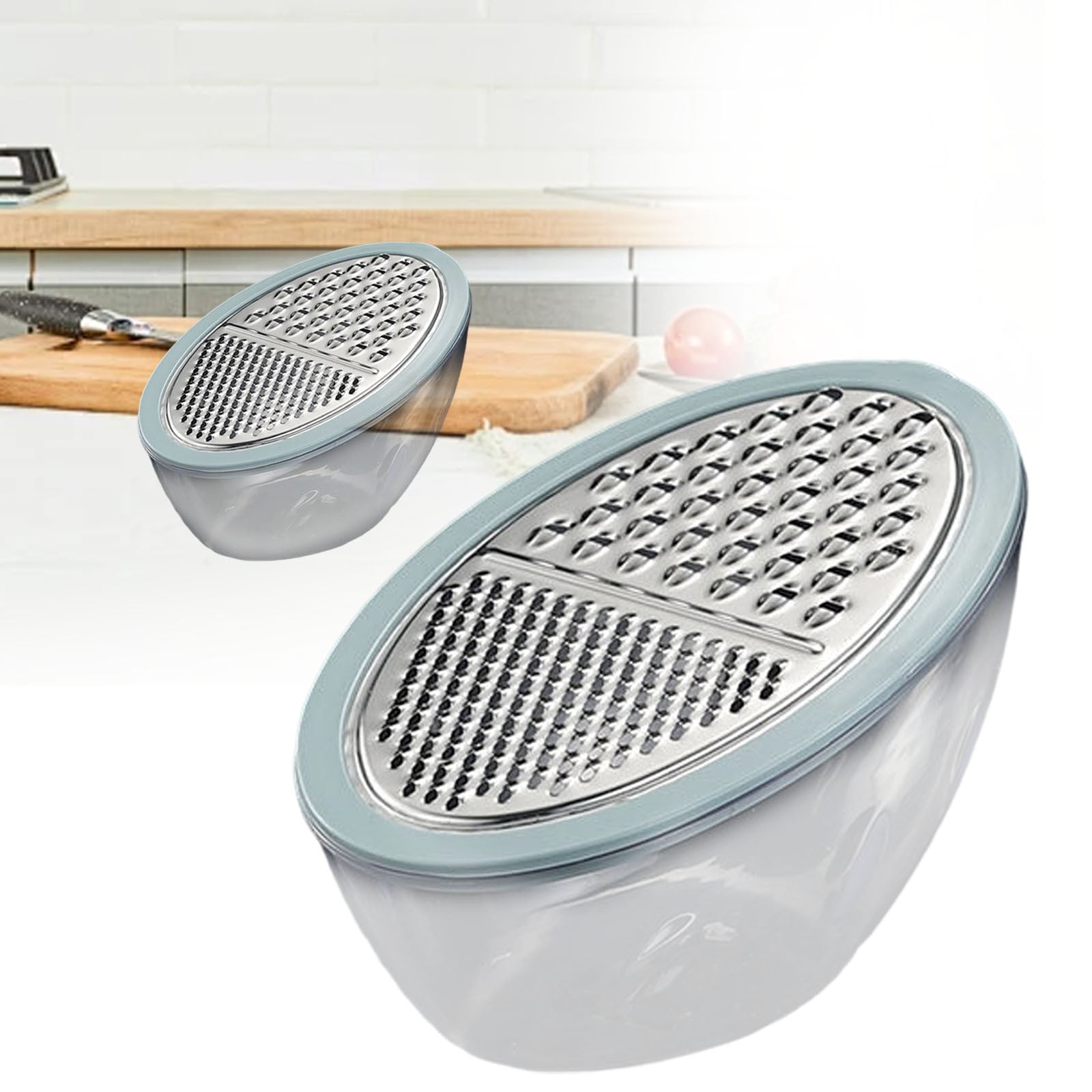 Cheese Grater With Containe,Vegetable Slicer,Stainless Steel Graters,Multi Purpose Graters For Kitchen,Stainless Steel Cheese Shredder,Potato Slicer,Cheese Shredder,Kitchen Gadgets,(A,4.13x7.67 in) A - Image 2