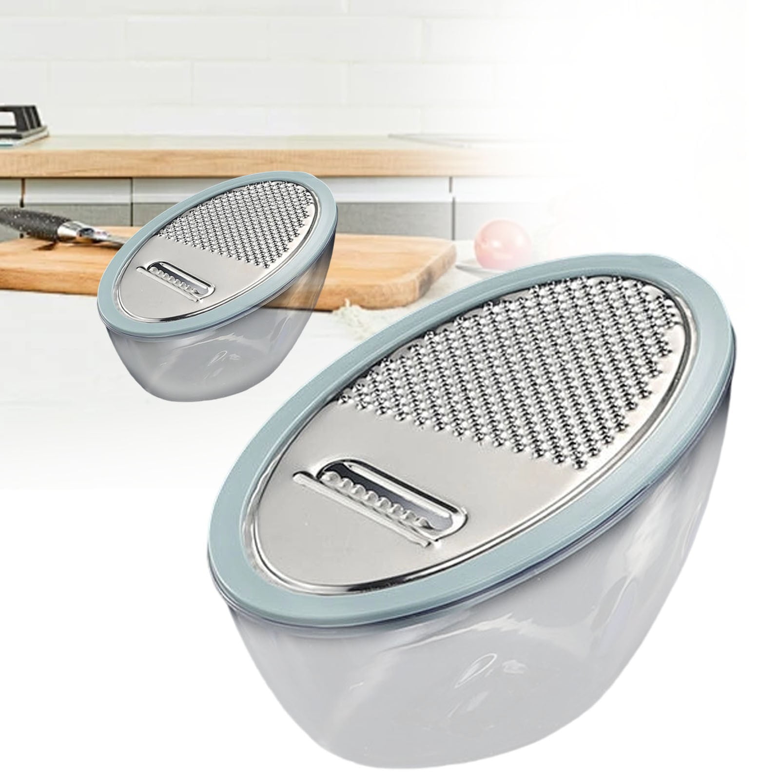 Cheese Grater With Containe,Vegetable Slicer,Stainless Steel Graters,Multi Purpose Graters For Kitchen,Stainless Steel Cheese Shredder,Potato Slicer,Cheese Shredder,Kitchen Gadgets,(A,4.13x7.67 in) D - Image 2