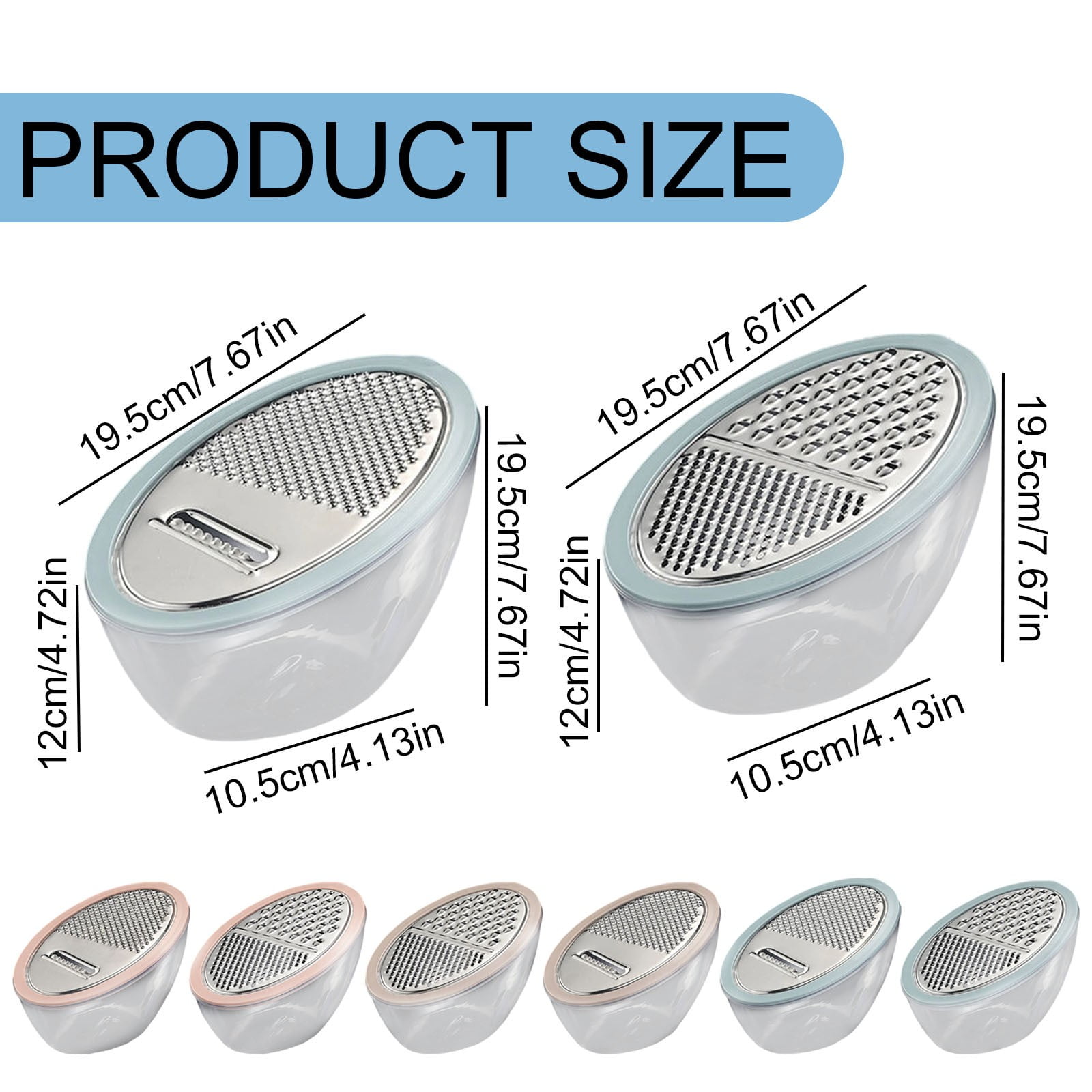 Cheese Grater With Containe,Vegetable Slicer,Stainless Steel Graters,Multi Purpose Graters For Kitchen,Stainless Steel Cheese Shredder,Potato Slicer,Cheese Shredder,Kitchen Gadgets,(A,4.13x7.67 in) D - Image 3