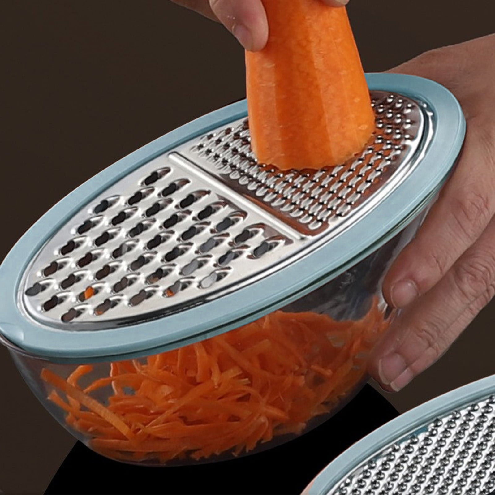 Cheese Grater With Containe,Vegetable Slicer,Stainless Steel Graters,Multi Purpose Graters For Kitchen,Stainless Steel Cheese Shredder,Potato Slicer,Cheese Shredder,Kitchen Gadgets,(A,4.13x7.67 in) D - Image 5