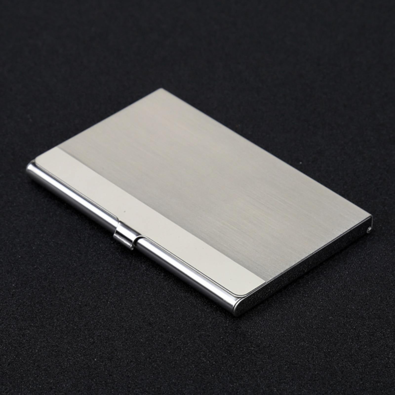 Slim Business Card Case for Men & Women, Pocket Metal Case, Professional Stainless Steel Business Card Holders, Purse Name Card Holder, Buckle Style Shut, 1 Pcs, 3.62x2.28 3.62