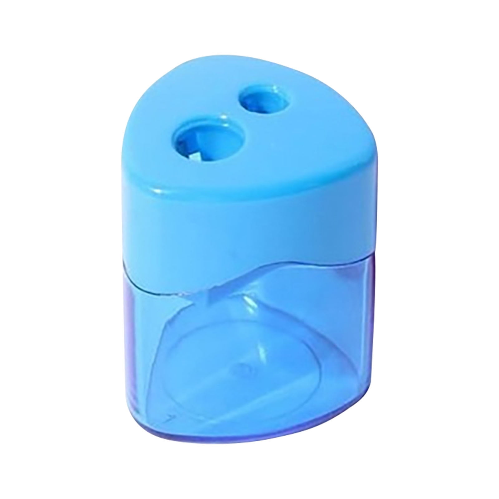 2025 Double Hole Oval Pencil Sharpener with Transparent Cover,Carbon Steel Blades for Safe Sharpening,Leak-Proof Shavings Container,Portable Design for niñas,estudiantes,and Office Use - Image 1