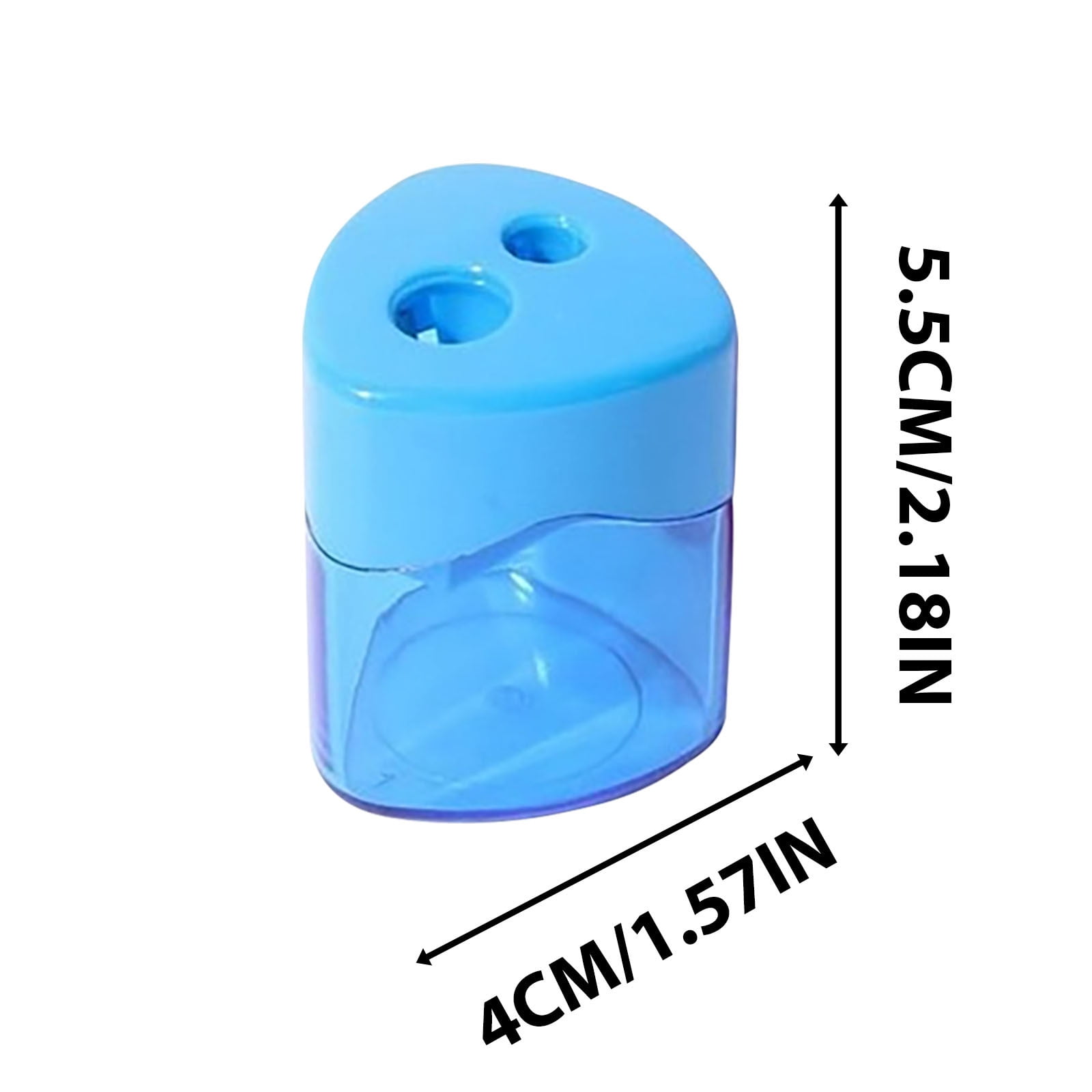 2025 Double Hole Oval Pencil Sharpener with Transparent Cover,Carbon Steel Blades for Safe Sharpening,Leak-Proof Shavings Container,Portable Design for niñas,estudiantes,and Office Use - Image 3