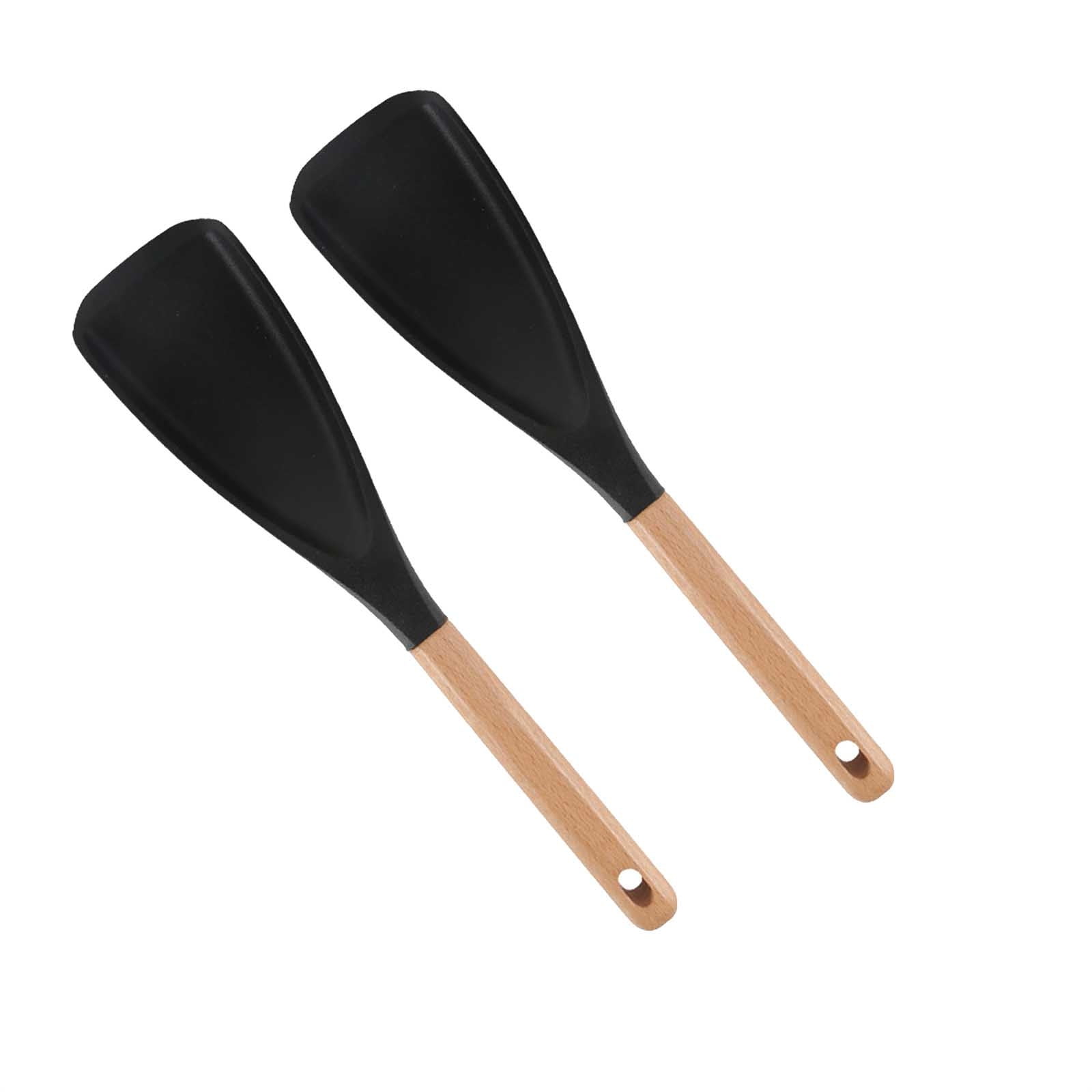 Cedar and Ash Spoon,3 in 1 Spatula Spoons Silicone for Stirring,Cedar and Ash Spoonula,Multifunction Spatula Cooking Spoon,Scooping & Serving,Cooking Spoon For Nonstick Cookingwares Black - Image 1