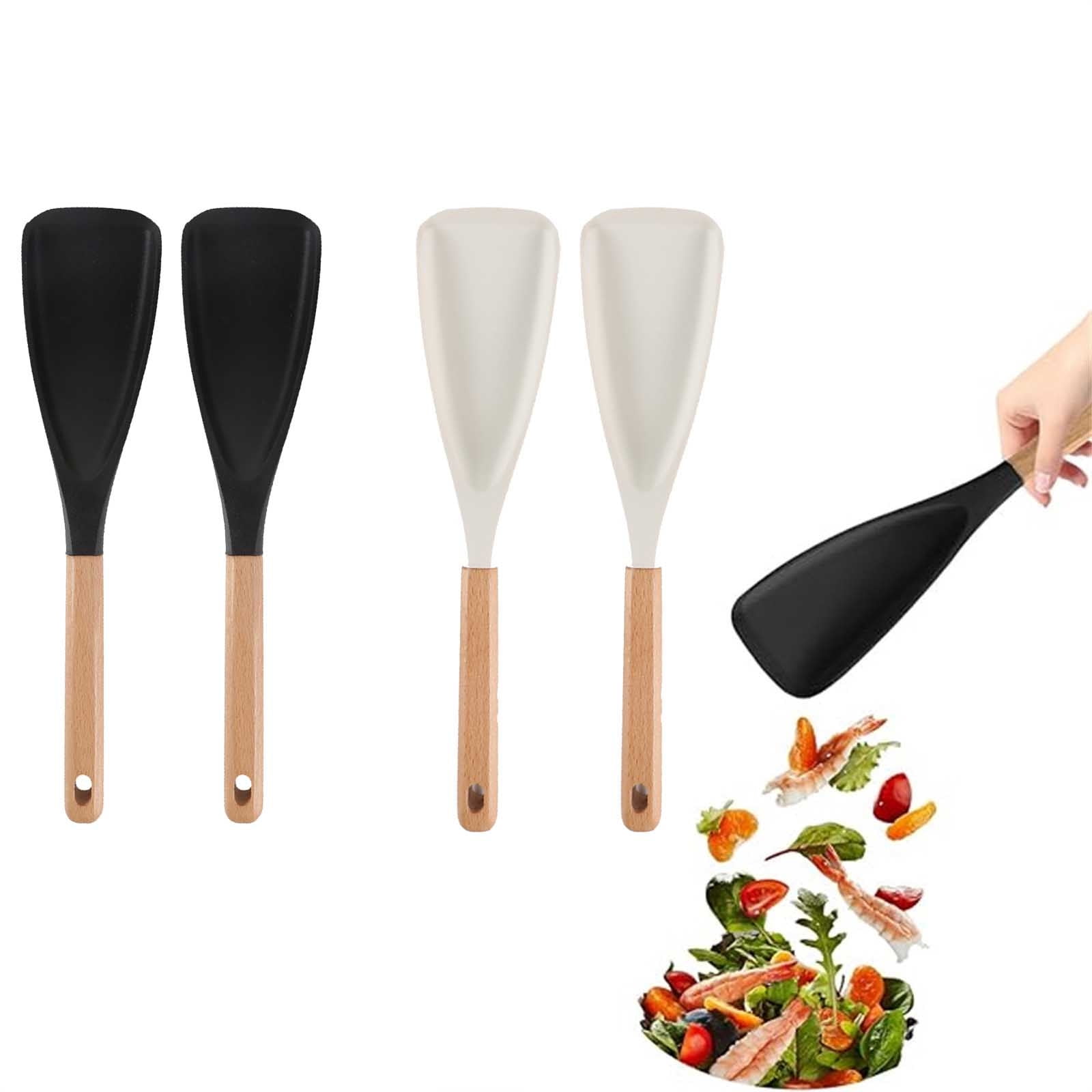 Cedar and Ash Spoon,3 in 1 Spatula Spoons Silicone for Stirring,Cedar and Ash Spoonula,Multifunction Spatula Cooking Spoon,Scooping & Serving,Cooking Spoon For Nonstick Cookingwares White - Image 2
