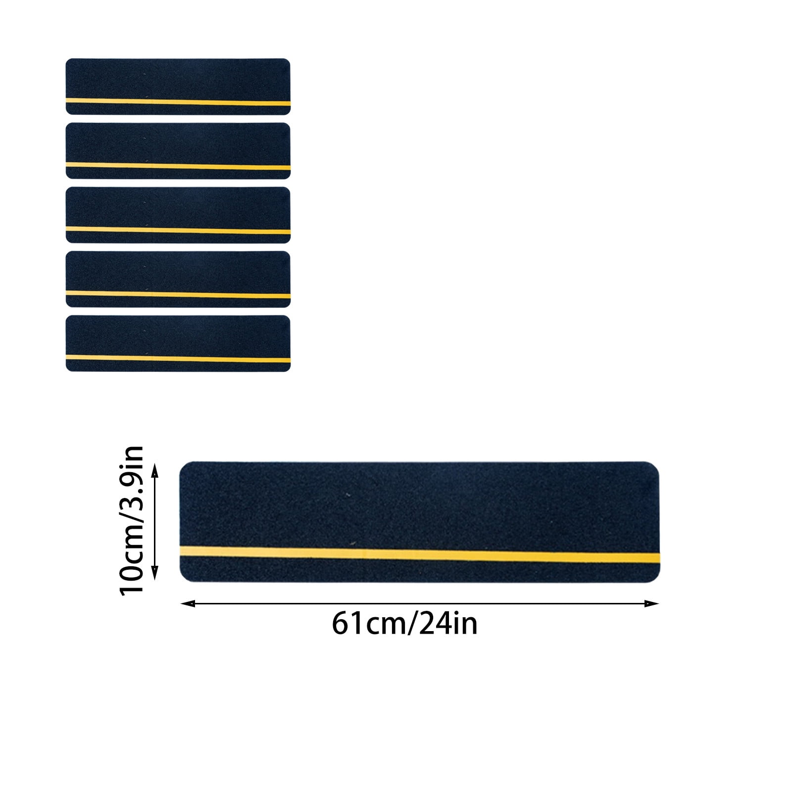 5-Pack Weather Resistant Exterior Grip Tape,Outdoor Stair Treads Non Slip for Wooden Steps - Non Slip Stair Treads - Anti Sniña Strips - Waterproof Adhesive Treads by,24x3.9in Black - Image 3