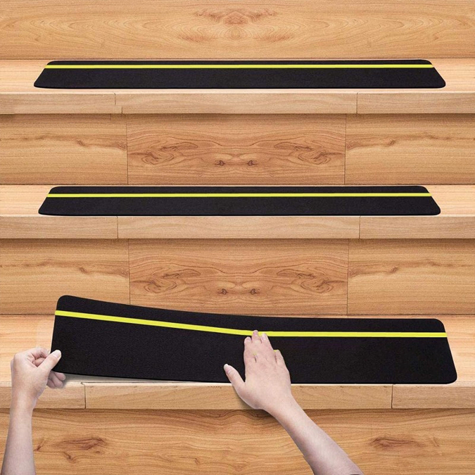 5-Pack Weather Resistant Exterior Grip Tape,Outdoor Stair Treads Non Slip for Wooden Steps - Non Slip Stair Treads - Anti Sniña Strips - Waterproof Adhesive Treads by,24x3.9in Black - Image 4
