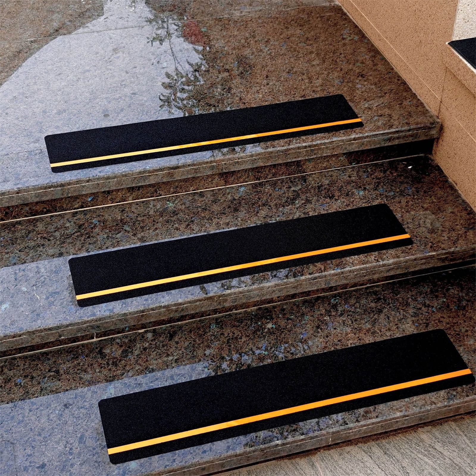 5-Pack Weather Resistant Exterior Grip Tape,Outdoor Stair Treads Non Slip for Wooden Steps - Non Slip Stair Treads - Anti Sniña Strips - Waterproof Adhesive Treads by,24x3.9in Black - Image 5