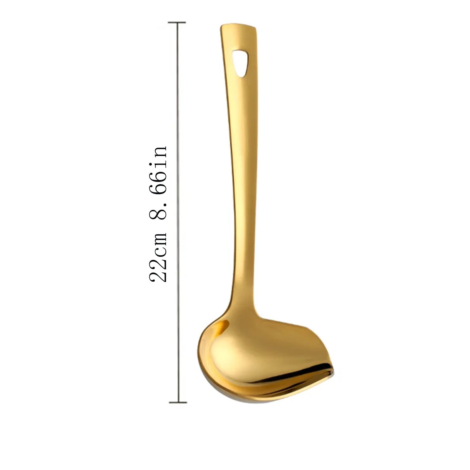 1 Pcs Small Soup Ladle,Stainless Steel Small Ladle With Pour Spout,9.45 Inch Soup Spoons,Kitchen Soup Laddle,Metal Spoon For Soups, Serving, Cooking, Stews And More,Kitchen Utensil,Z_Silver Gold - Image 2