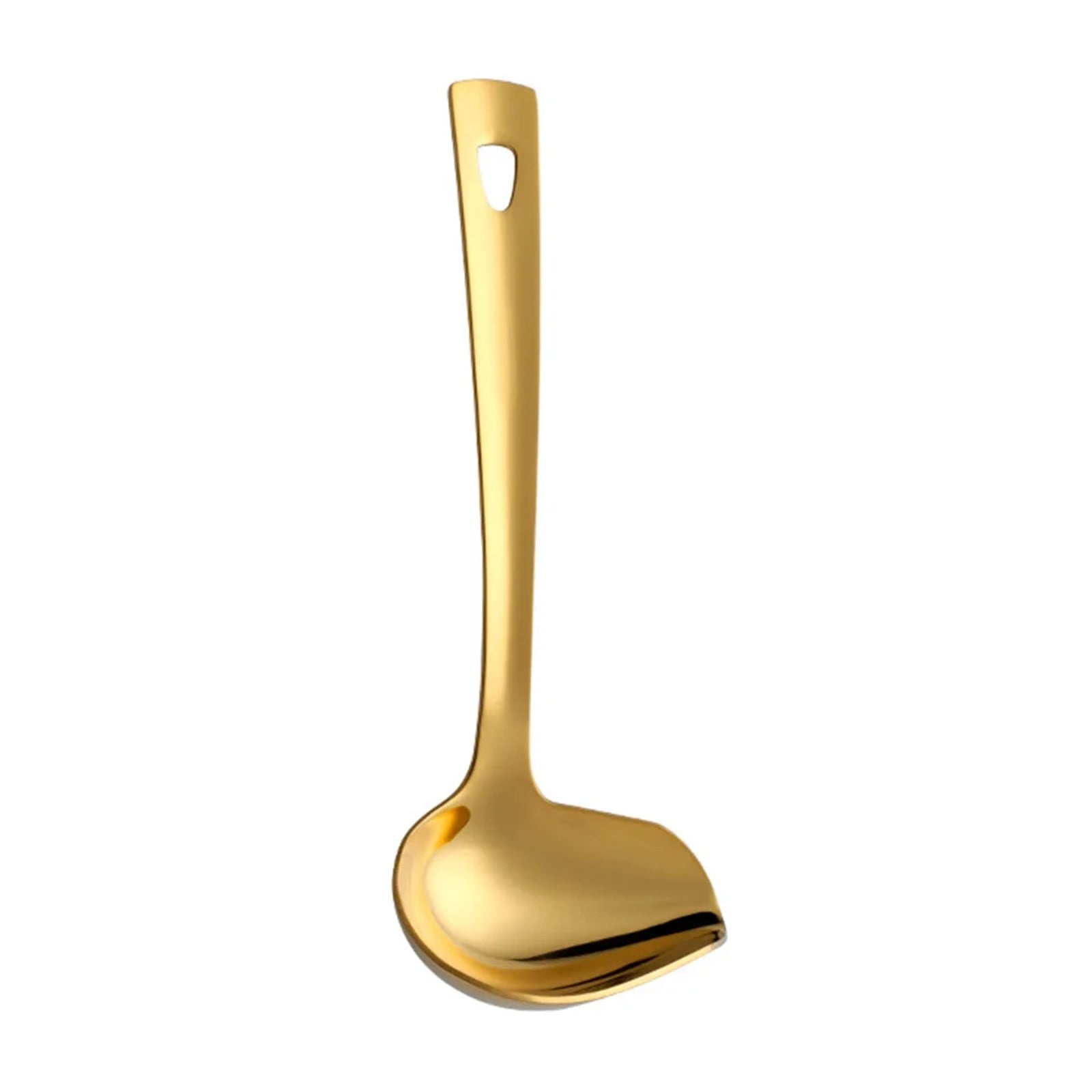 1 Pcs Small Soup Ladle,Stainless Steel Small Ladle With Pour Spout,9.45 Inch Soup Spoons,Kitchen Soup Laddle,Metal Spoon For Soups, Serving, Cooking, Stews And More,Kitchen Utensil,Z_Silver Gold - Image 4