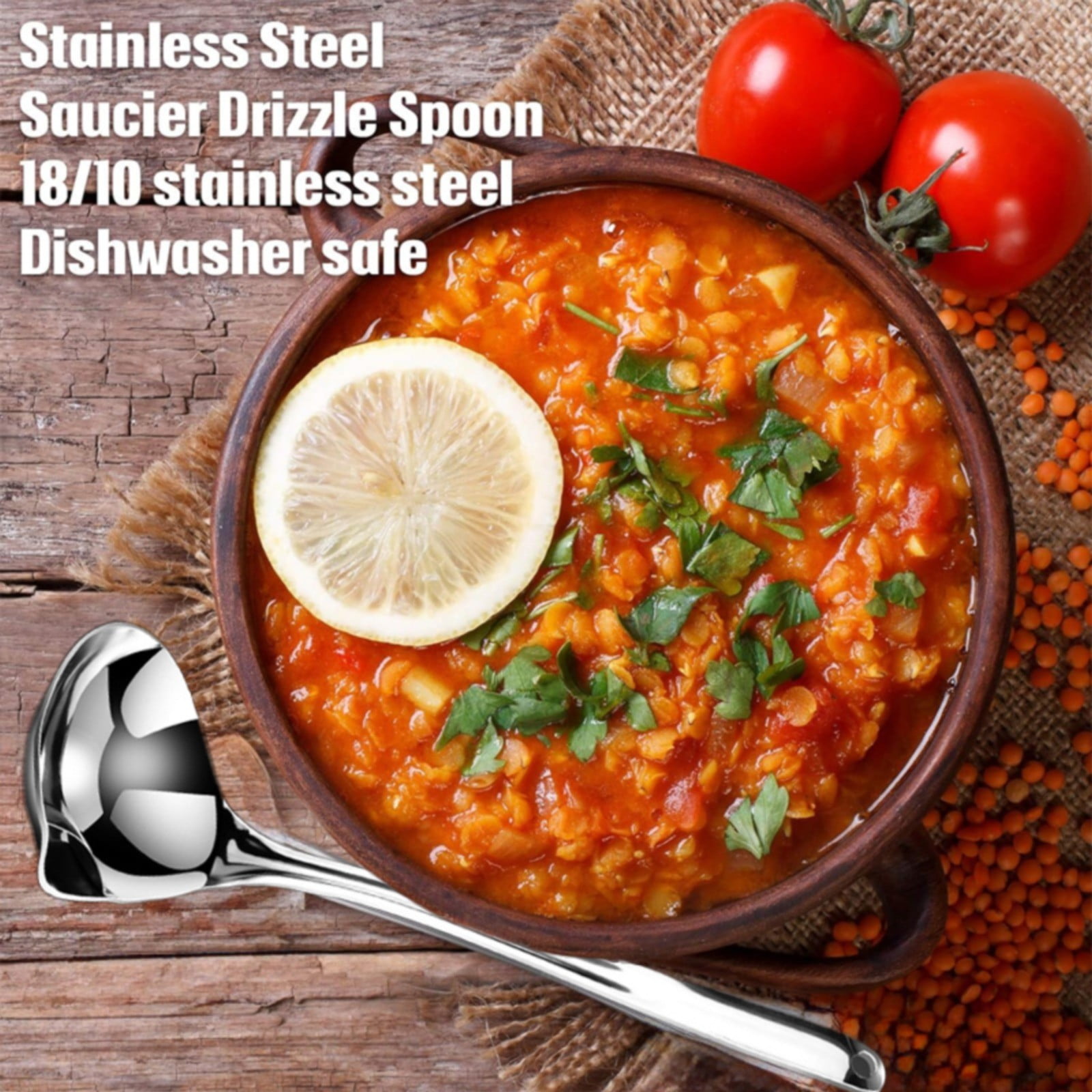 1 Pcs Small Soup Ladle,Stainless Steel Small Ladle With Pour Spout,9.45 Inch Soup Spoons,Kitchen Soup Laddle,Metal Spoon For Soups, Serving, Cooking, Stews And More,Kitchen Utensil Z_Silver - Image 4