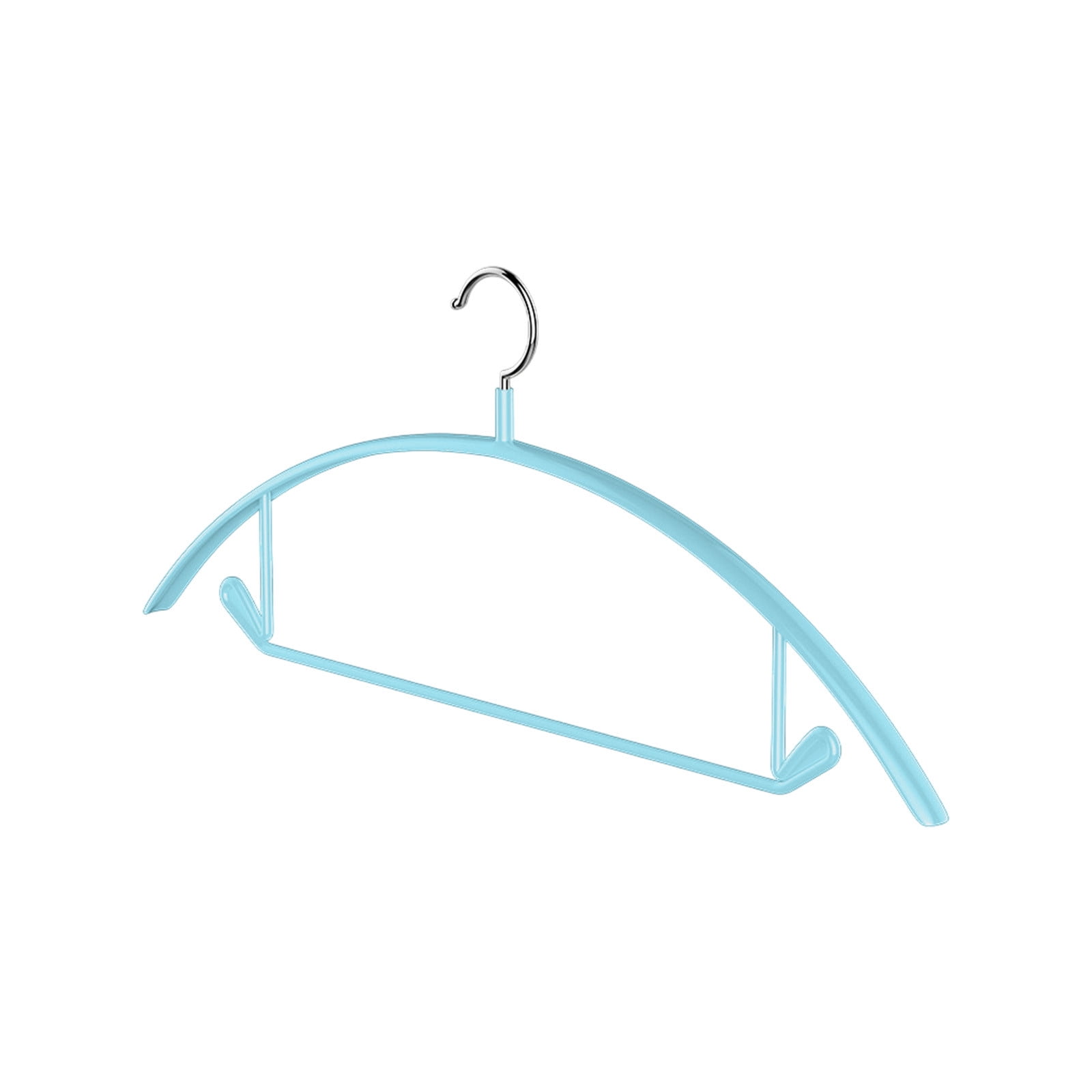 Premium Velvet Hangers, Heavyduty- Non Slip No Shoulder Bump Suit Hanger - Chrome Hooks,Space Saving Round Clothes Hanger for Coat,Sweater,Jackets,Pants,Household Silicone Clothes Hanger ( 10 Pack) Blue - Image 1