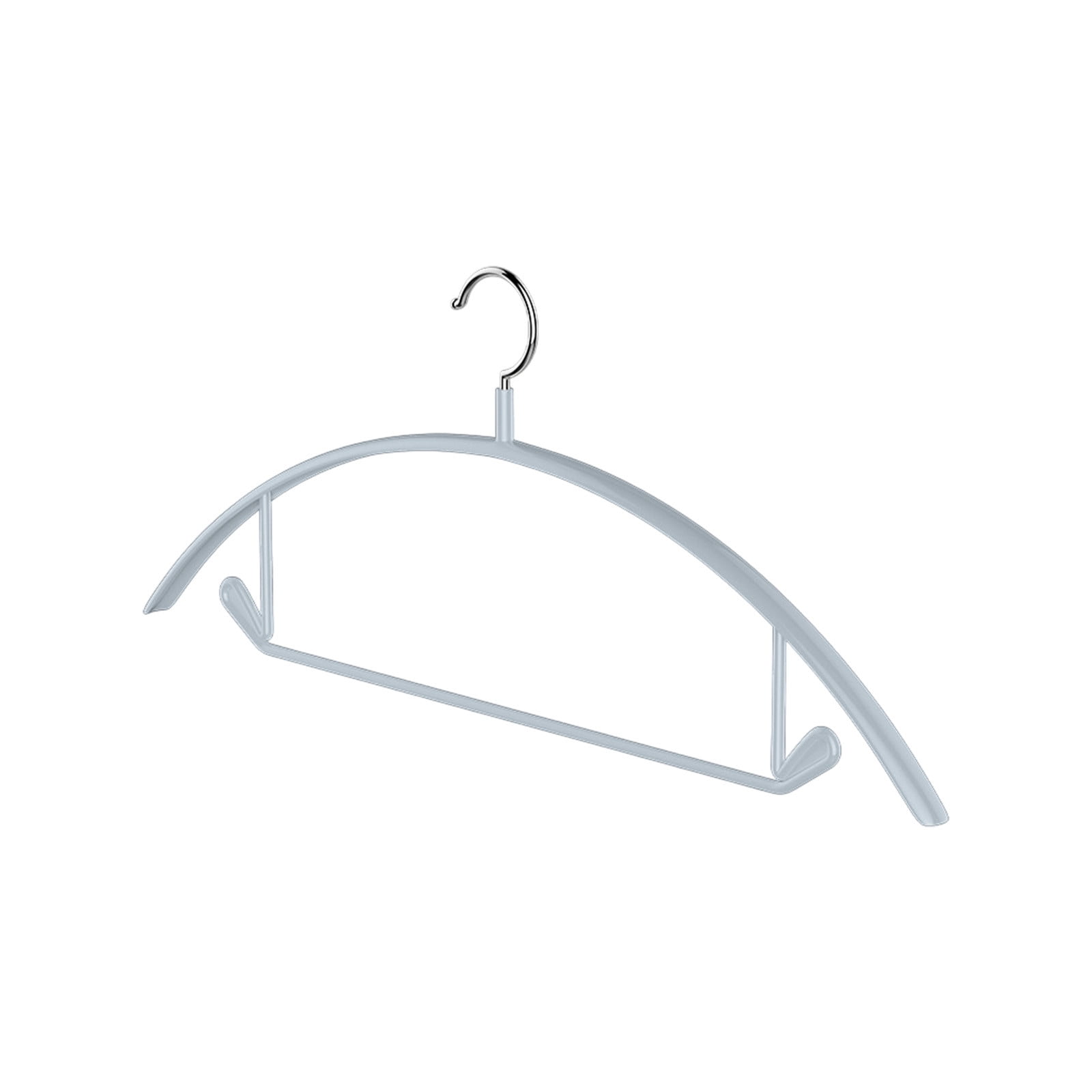 Premium Velvet Hangers, Heavyduty- Non Slip No Shoulder Bump Suit Hanger - Chrome Hooks,Space Saving Round Clothes Hanger for Coat,Sweater,Jackets,Pants,Household Silicone Clothes Hanger ( 10 Pack) Gray - Image 1