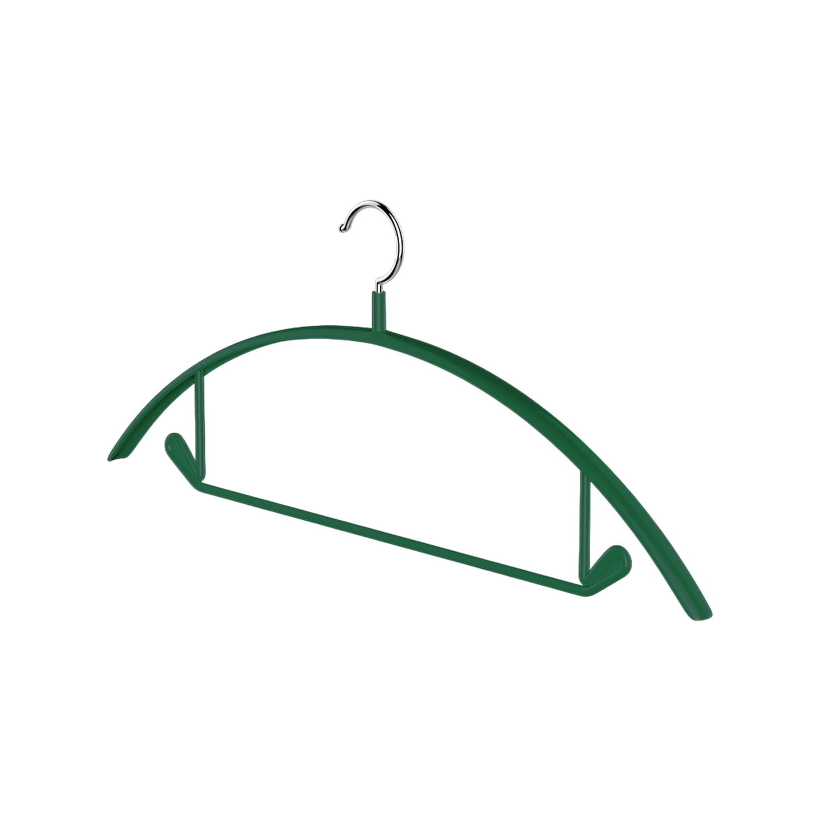 Premium Velvet Hangers, Heavyduty- Non Slip No Shoulder Bump Suit Hanger - Chrome Hooks,Space Saving Round Clothes Hanger for Coat,Sweater,Jackets,Pants,Household Silicone Clothes Hanger ( 10 Pack) Green - Image 1