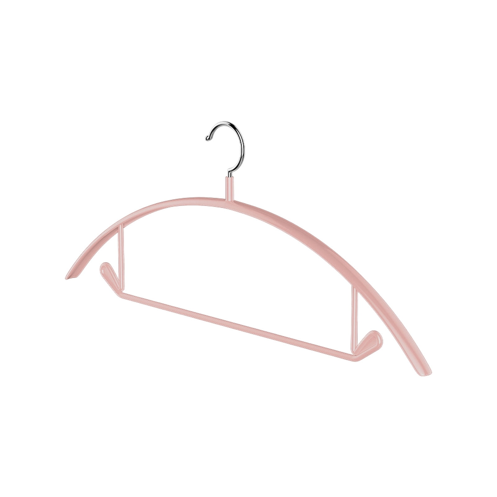 Premium Velvet Hangers, Heavyduty- Non Slip No Shoulder Bump Suit Hanger - Chrome Hooks,Space Saving Round Clothes Hanger for Coat,Sweater,Jackets,Pants,Household Silicone Clothes Hanger ( 10 Pack) Pink - Image 1