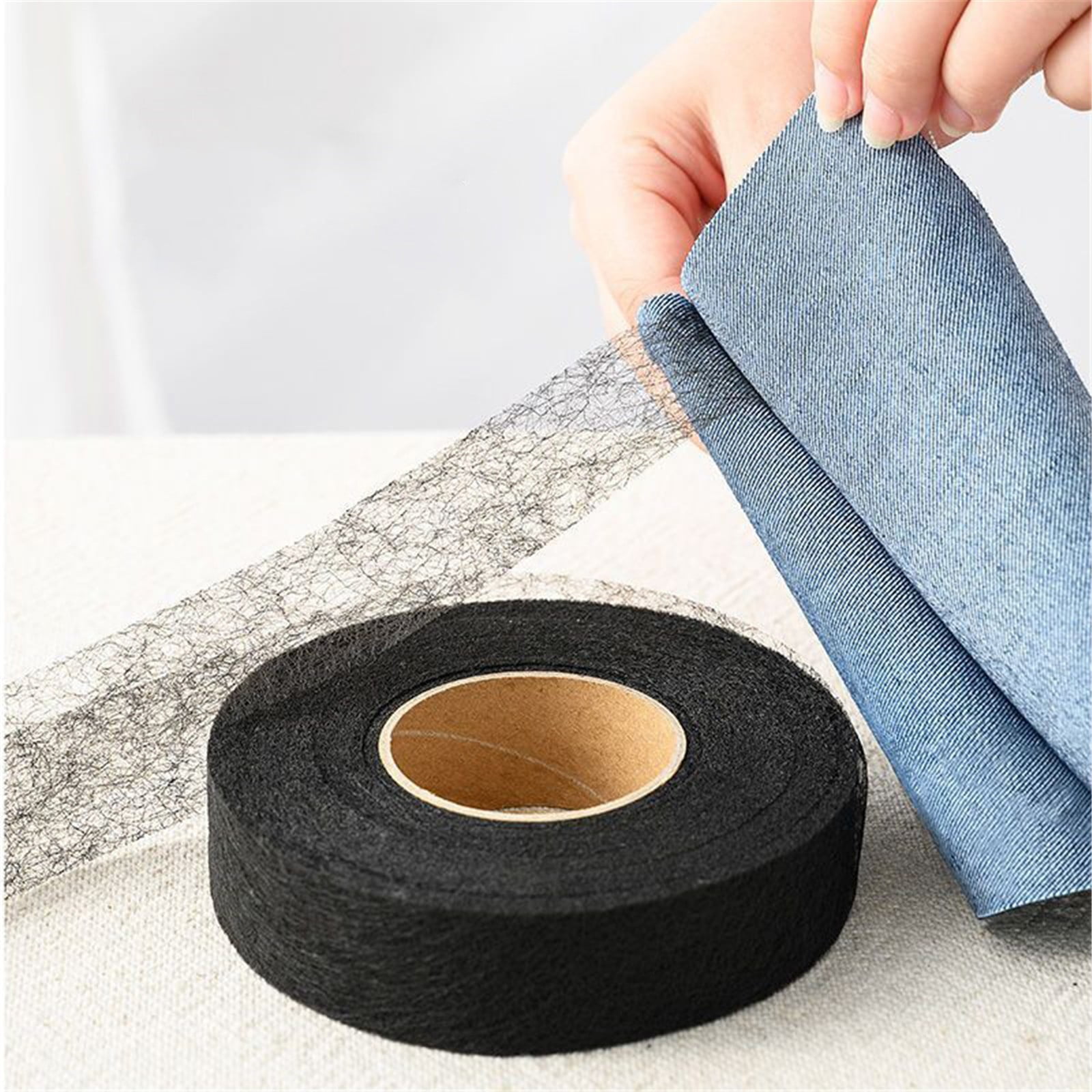 Iron on Hemming Tape, Hem Tape No Sew, Iron on Tape for Hemming, Non Sewing Tape, Fusible Tape Adhesive for Curtain, Pants, Clothes, 1 Roll 0.78 In x 80 Yards Black - Image 4