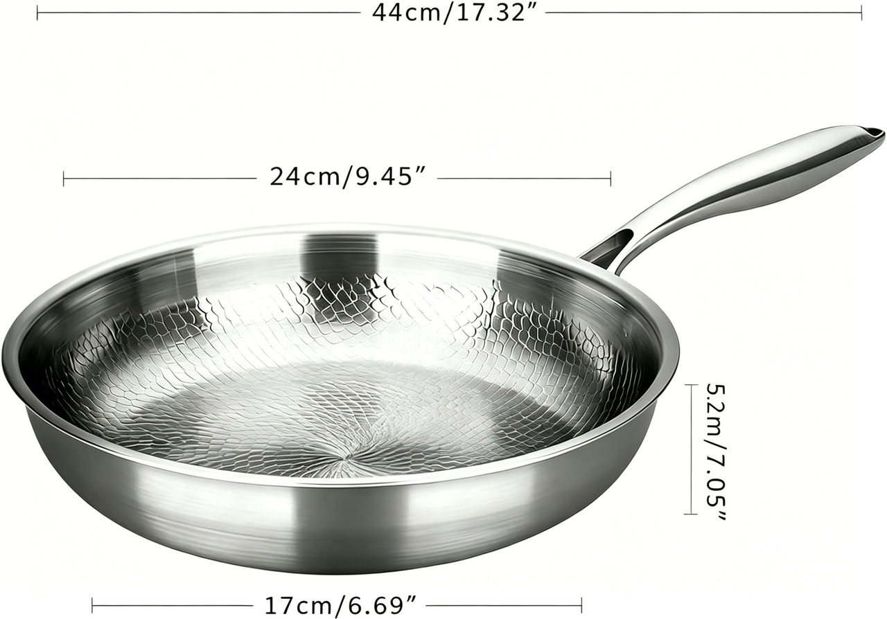 Titanium Pan,100% Non-toxic Titanium Pan,Non Stick Chemical-Free,Extreme Heat-Resistant & Lasts a Lifetime,Non-Stick Skillet for Home Use, Induction Cooktops And Gas Stoves for Omelettes Steaks 24cm - Image 2
