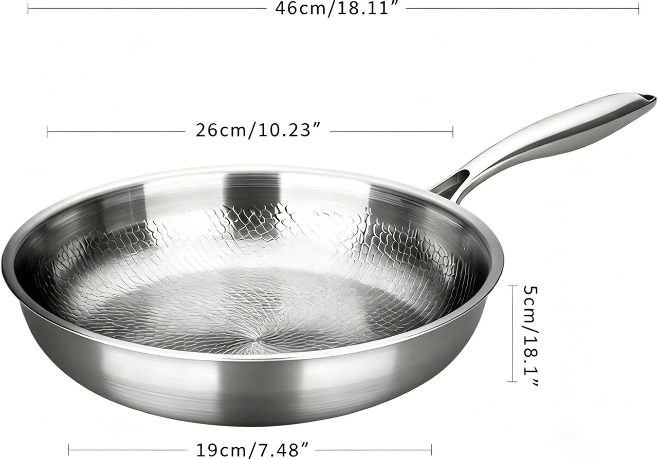 Titanium Pan,100% Non-toxic Titanium Pan,Non Stick Chemical-Free,Extreme Heat-Resistant & Lasts a Lifetime,Non-Stick Skillet for Home Use, Induction Cooktops And Gas Stoves for Omelettes Steaks 26cm - Image 2