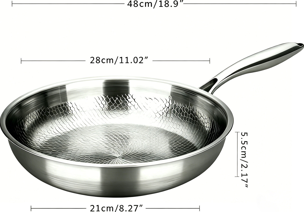 Titanium Pan,100% Non-toxic Titanium Pan,Non Stick Chemical-Free,Extreme Heat-Resistant & Lasts a Lifetime,Non-Stick Skillet for Home Use, Induction Cooktops And Gas Stoves for Omelettes Steaks 28cm - Image 2