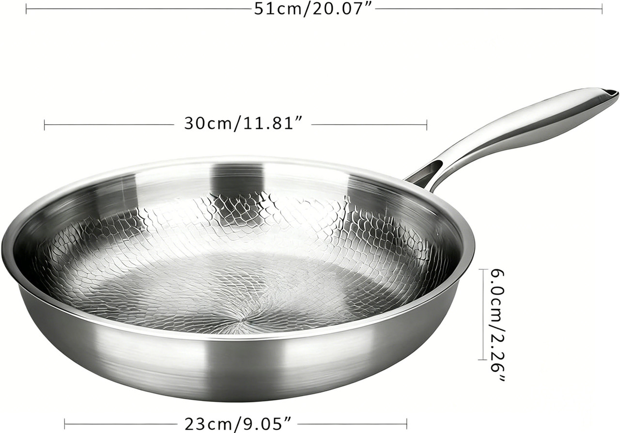 Titanium Pan,100% Non-toxic Titanium Pan,Non Stick Chemical-Free,Extreme Heat-Resistant & Lasts a Lifetime,Non-Stick Skillet for Home Use, Induction Cooktops And Gas Stoves for Omelettes Steaks 30cm - Image 2