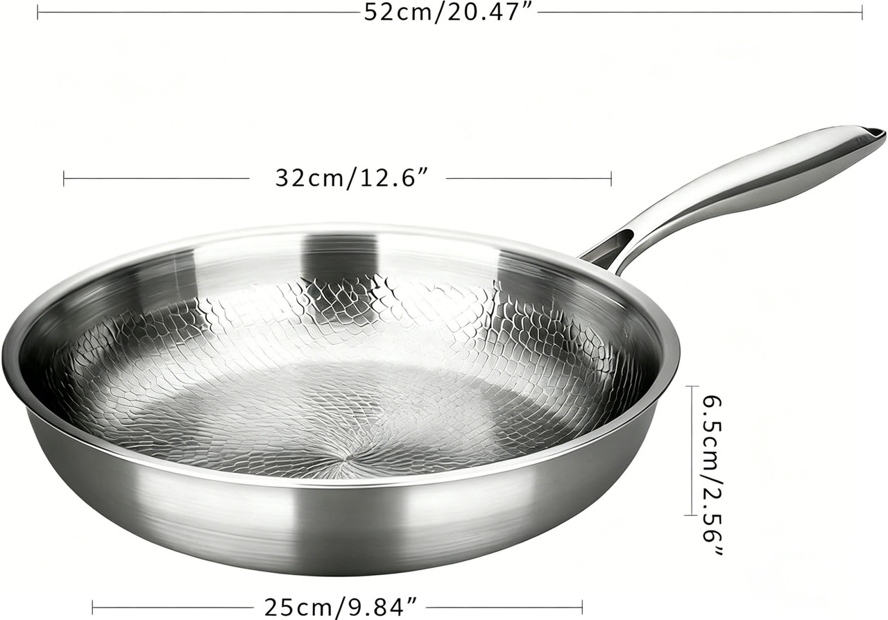 Titanium Pan,100% Non-toxic Titanium Pan,Non Stick Chemical-Free,Extreme Heat-Resistant & Lasts a Lifetime,Non-Stick Skillet for Home Use, Induction Cooktops And Gas Stoves for Omelettes Steaks 32cm - Image 2