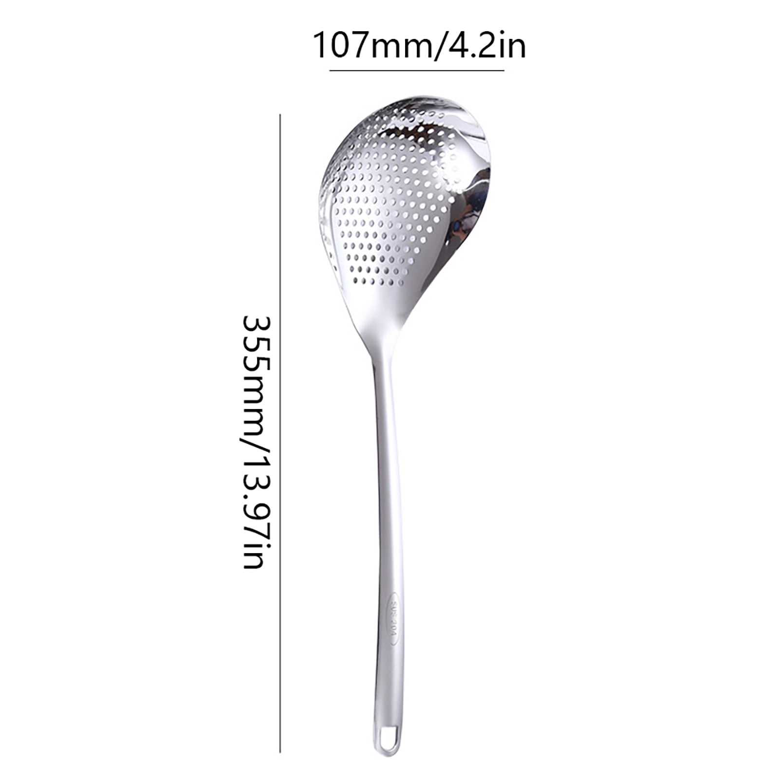 3 Pcs Skimmer Slotted Cooking Spoon,Kitchen Stainless Steel Slotted Spoon,13.97 Inch Skimmer Frying Spoon For Draining & Serving,Spoon With Holes,Slotted Spoons For Cooking,Kitchen Utensil,Silver - Image 2
