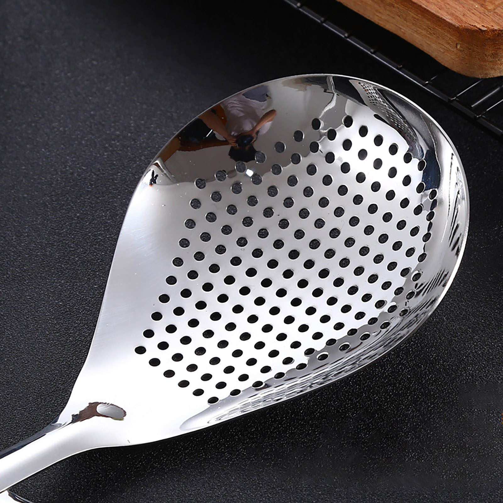 3 Pcs Skimmer Slotted Cooking Spoon,Kitchen Stainless Steel Slotted Spoon,13.97 Inch Skimmer Frying Spoon For Draining & Serving,Spoon With Holes,Slotted Spoons For Cooking,Kitchen Utensil,Silver - Image 7
