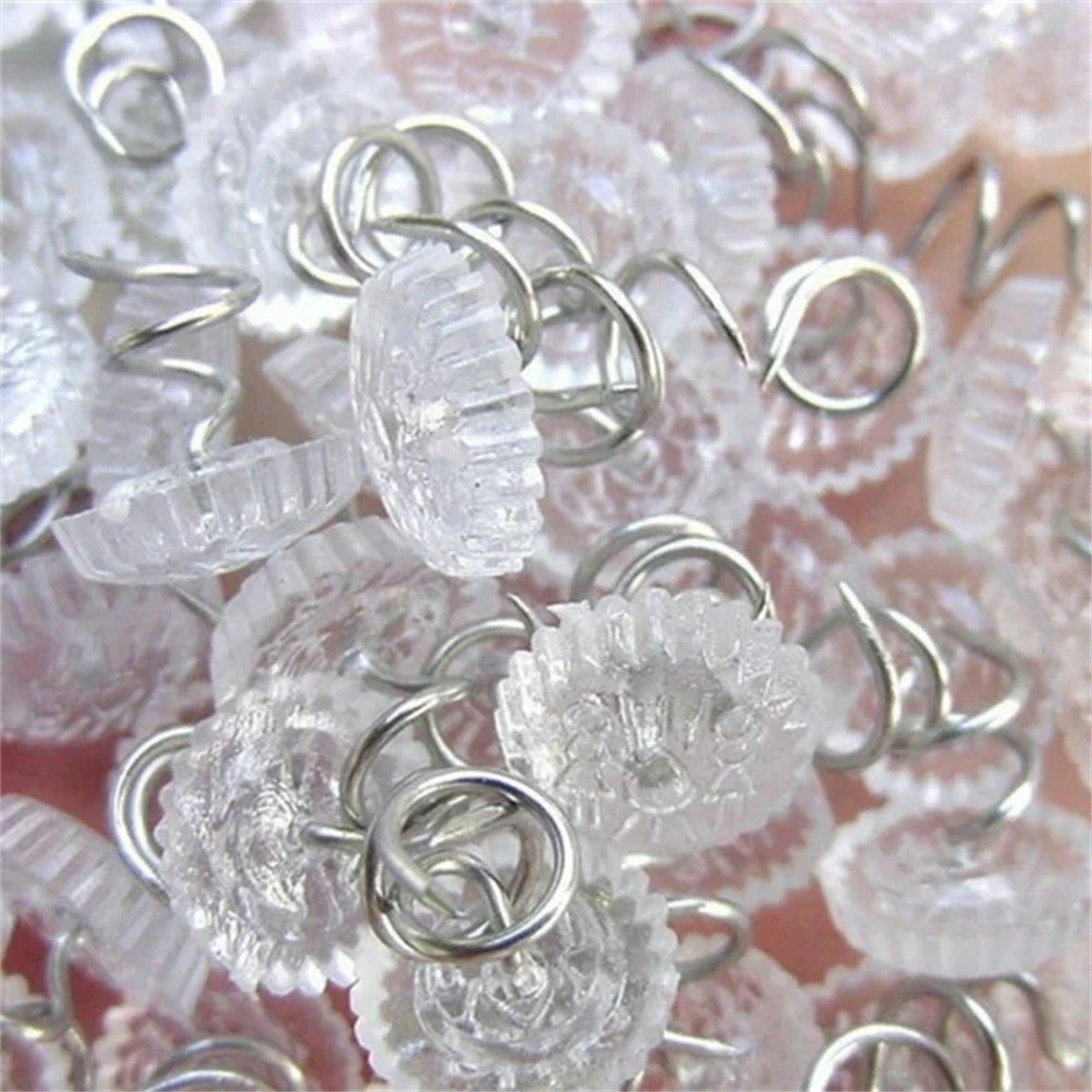 Heavy-Duty Upholstery Pins, Transparent Plastic Head Screw Nail for Upholstery and Fixed Blankets Sofa Sets Clear Heads Twist Pins Slipcovers Bedskirts, 50 Pcs, 0.6x0.39 0.6