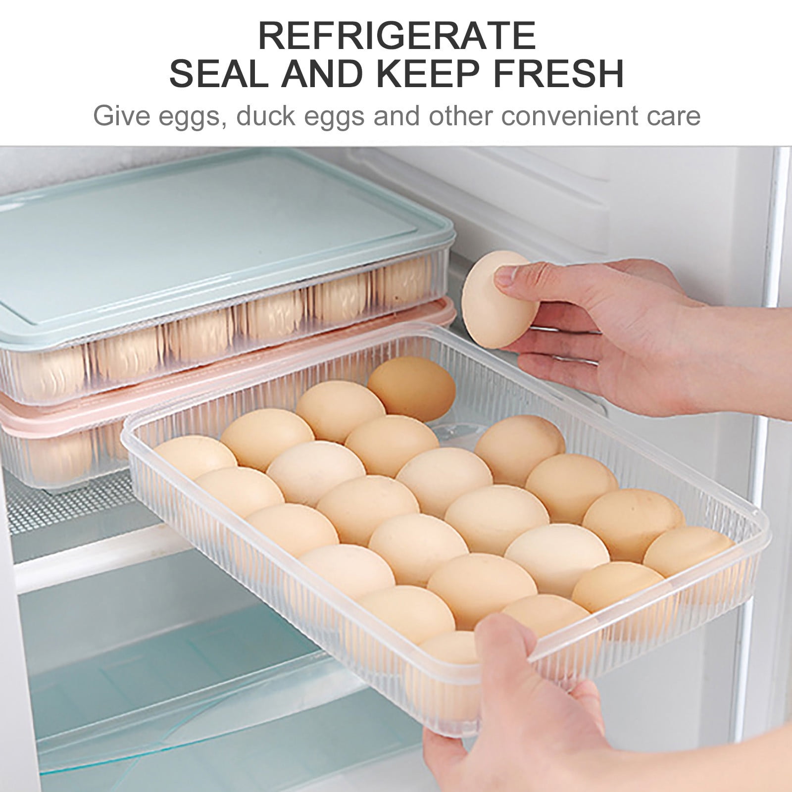Deviled Egg Containers with Lid, Stackable Deviled Egg Box for 24 Eggs, Clear Egg Holder for Fridge with Lid, Portable Plastic Egg Tray for Party, Easter Eggs Tray, 1 Pcs, 11.81x9.06x2.24 11.81