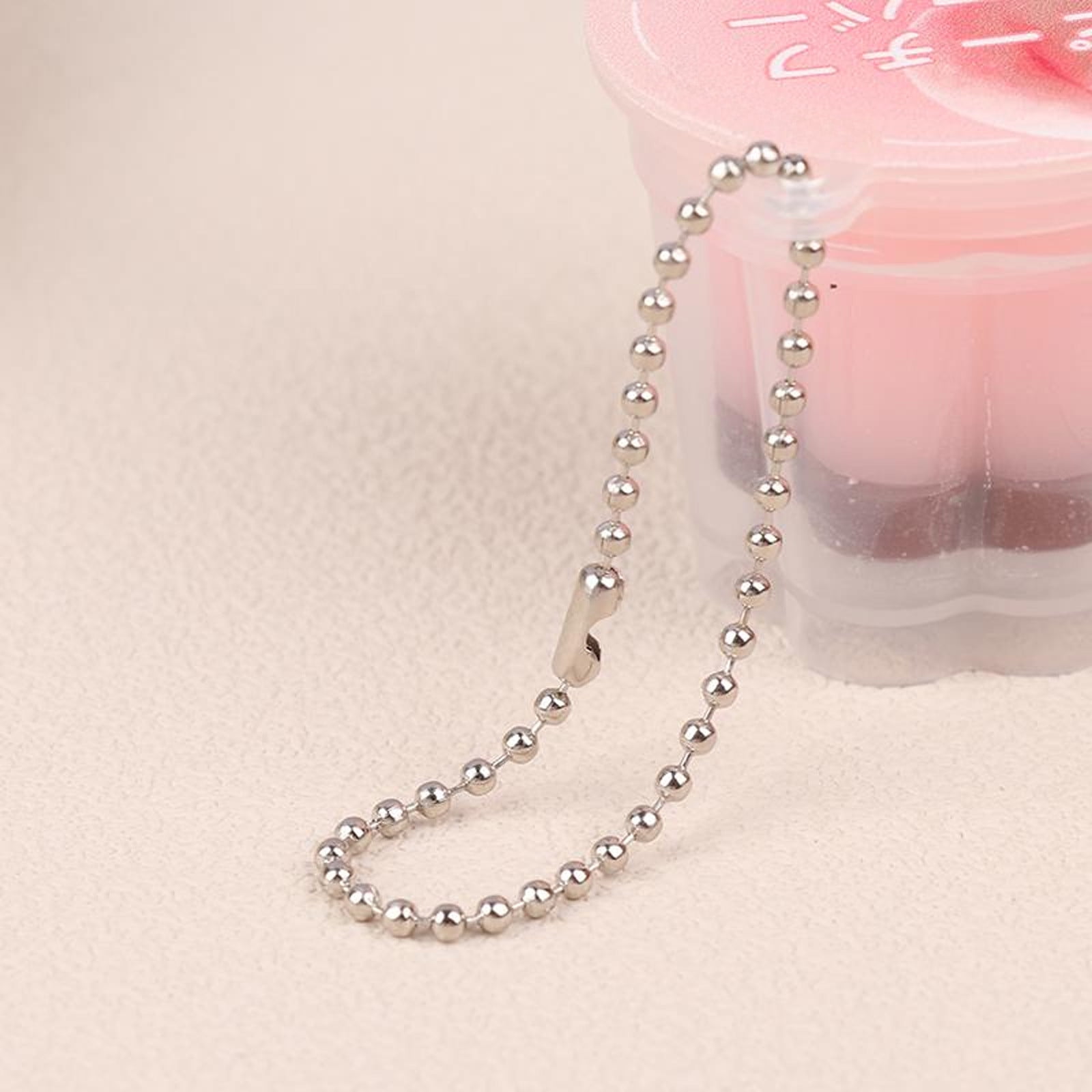 Dog Tag Chain Ball Chain Necklace Bulk, Military Blank Dog Tag Necklace for Men, Beaded Necklace Chains for Jewelry Making DIY Crafts,Silver Nickel Plated Metal 2.4mm Ball Bead Chain(100-Pack ) Silver - Image 4
