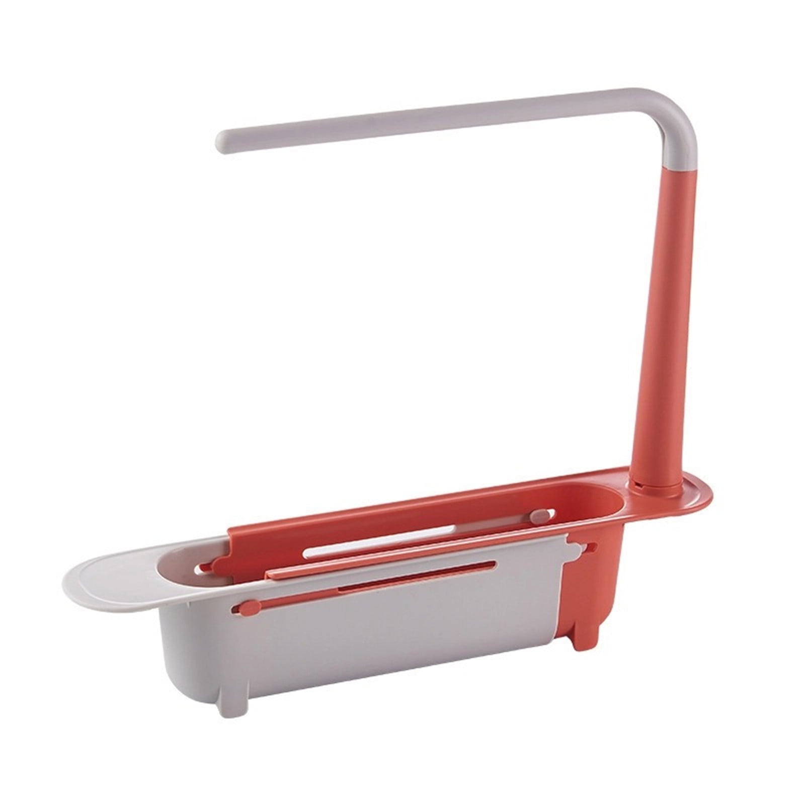 1 Pcs Telescopic Kitchen Over Sink Organizer With Towel Hanger,Expandable Dish Caddy Drying Rack,Drain Basket Tray Caddy,Adjustable Length Colander Rack Sponge Holder Storage Tray,Green Yellow - Image 2