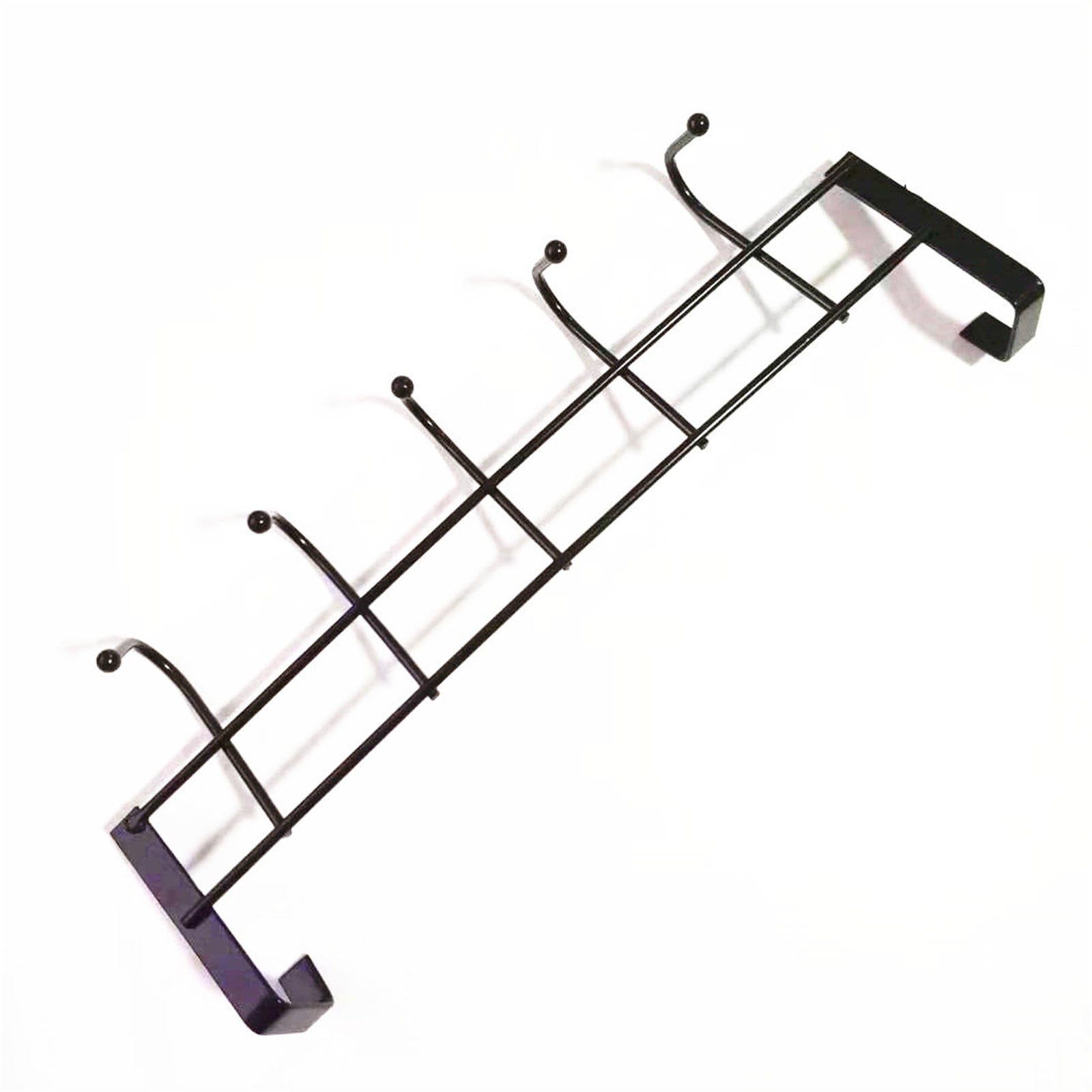 Over The Door Hook for Doors up to 1.4\'\' Thickness, Stainless Steel Over Door Hanger with 5 Hooks, Door Coat Rack for Entryway & Bathroom Hanging Coats, Backpack, Robes, Towels, 1 Pcs, 9.05x3.54 9.05
