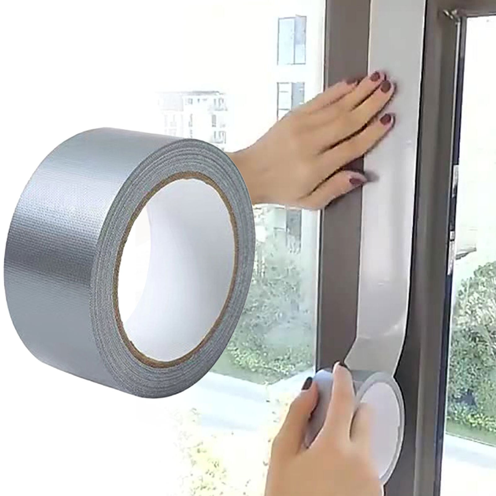 Heavy Duty Waterproof Duct Tape, Strong Adhesive Sticky, Windproof Adhesive Tape, Easy Tear by Hand for Home Repairs Indoor Outdoor Crafts Packing HVAC and Construction, 1 Roll 1.97