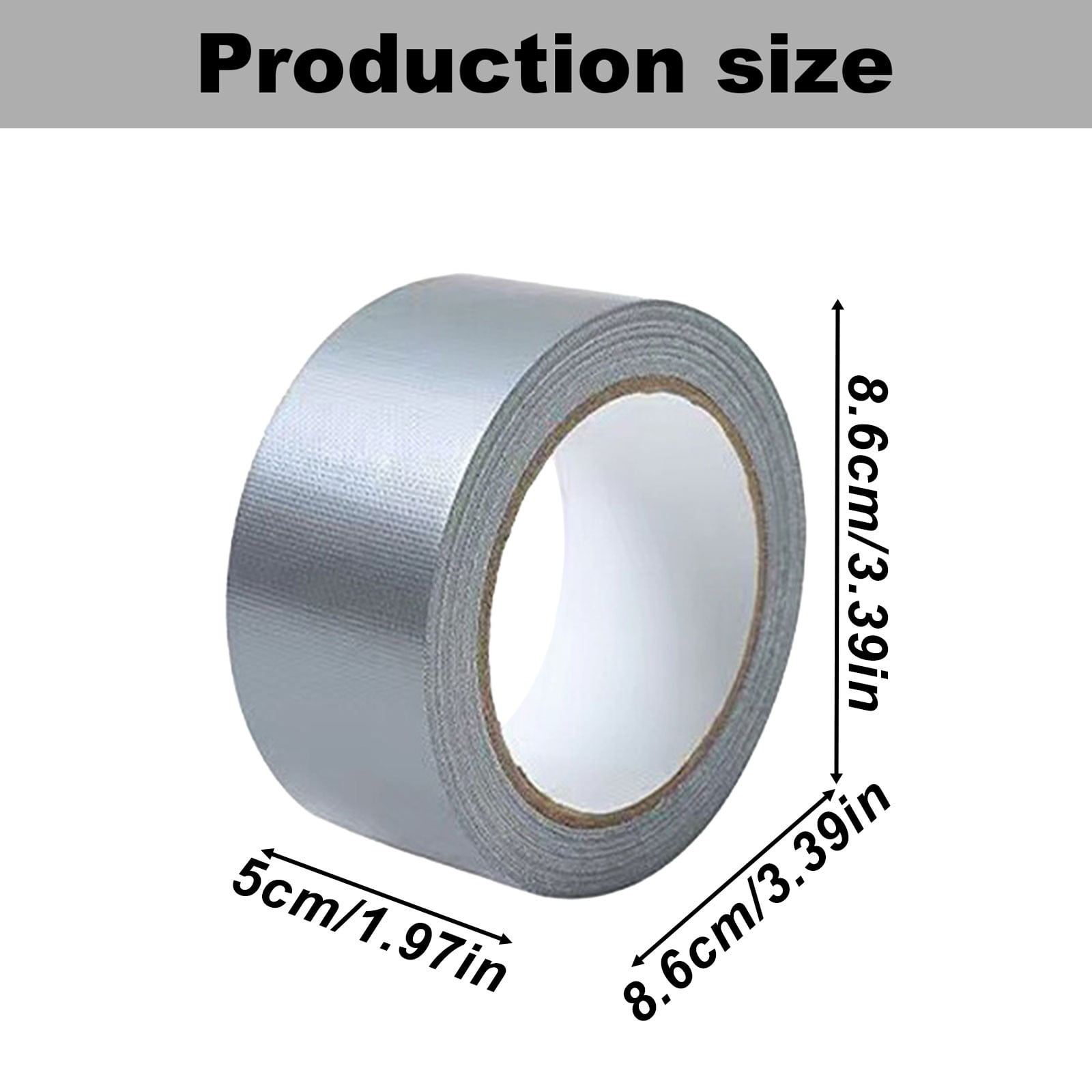 Heavy Duty Waterproof Duct Tape, Strong Adhesive Sticky, Windproof Adhesive Tape, Easy Tear by Hand for Home Repairs Indoor Outdoor Crafts Packing HVAC and Construction, 1 Roll 1.97