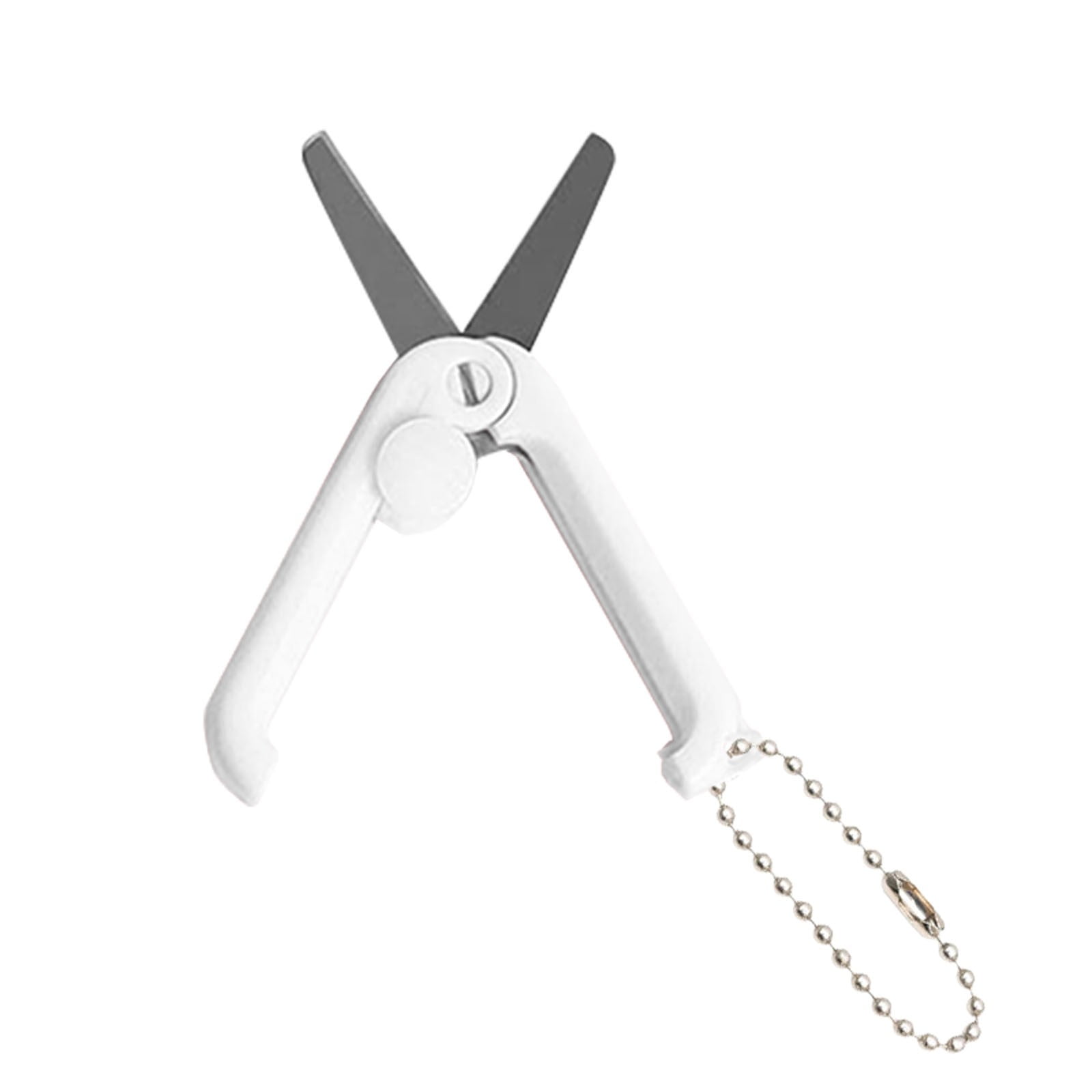 1 Pcs Mini Folding Scissors With Key Chain,1.85 Inch Keychain Scissors,Small Foldable Scissors,Portable Pocket Travel Scissors,Retractable Shears For Cutting, Scrapbooking, Crafting,(A,1.85x0.71 in) B - Image 1