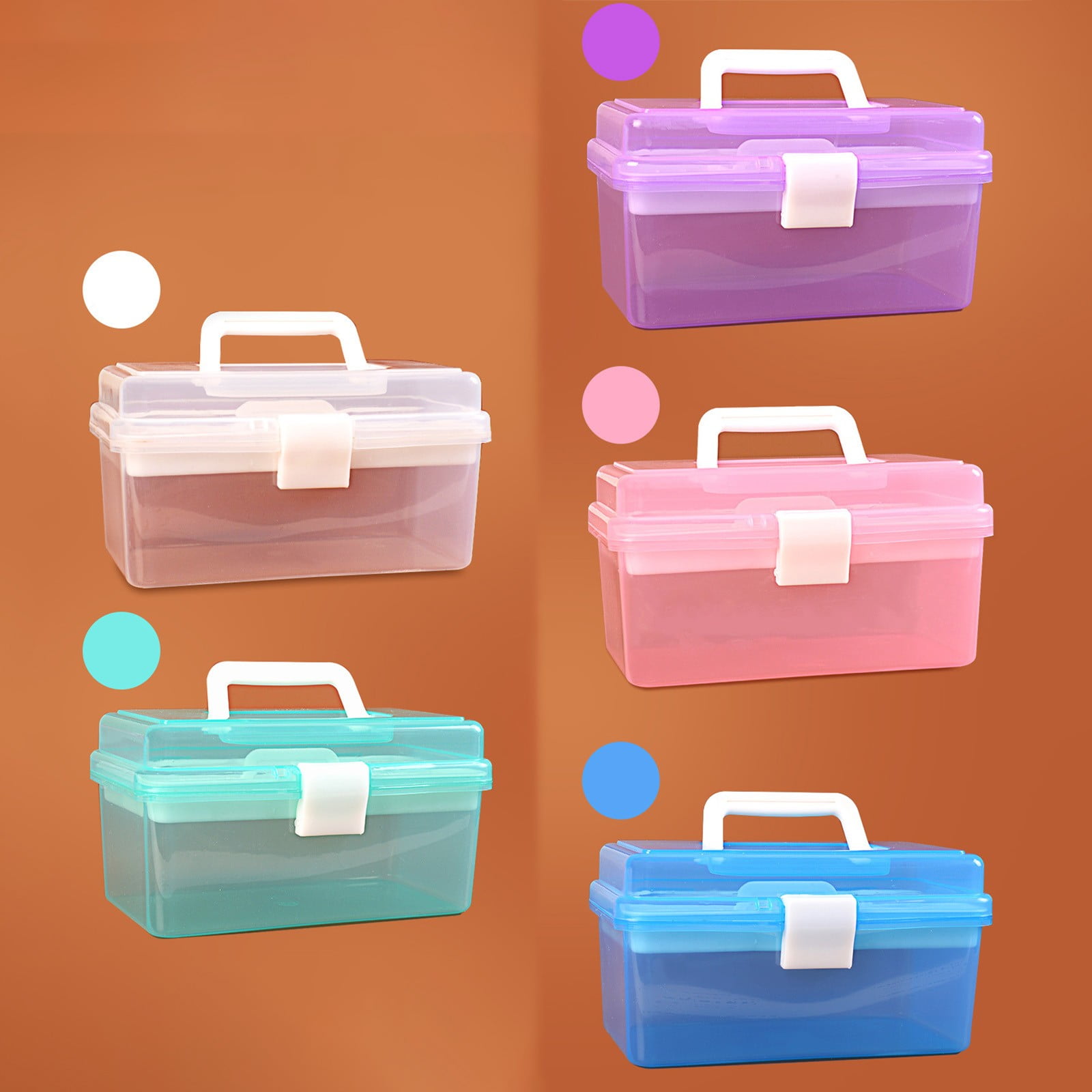 Plastic Storage Bins With Lid and Handle, Plastic Latch Storage Box, Stackable Storage Container, Small Plastic Storage Basket, Cute Organizer Box for Home, Office, 1 Pcs, 7.68x4.13x4.33 7.08