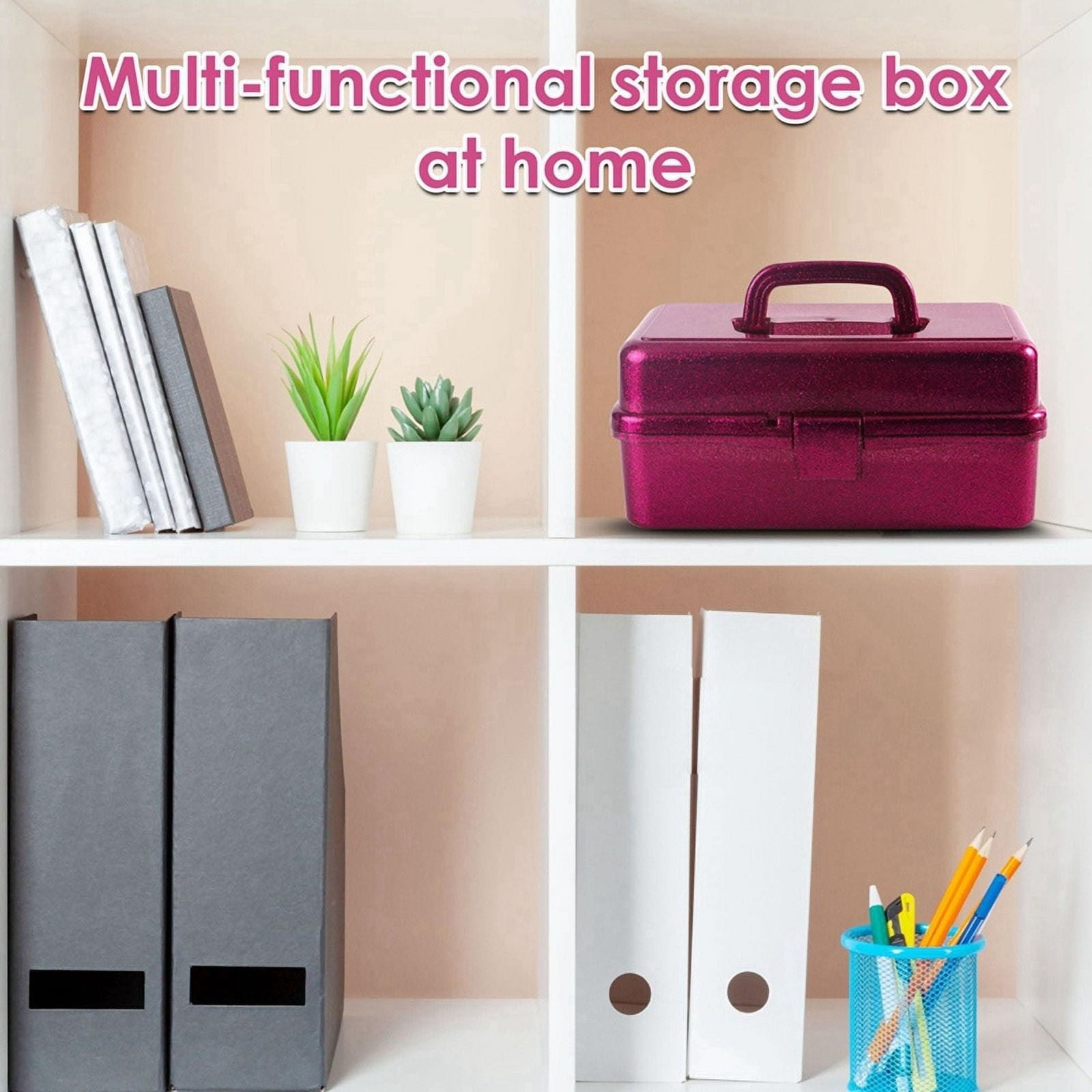 Plastic Storage Bins With Lid and Handle, Plastic Latch Storage Box, Stackable Storage Container, Small Plastic Storage Basket, Cute Organizer Box for Home, Office, 1 Pcs, 7.68x4.13x4.33 12.99