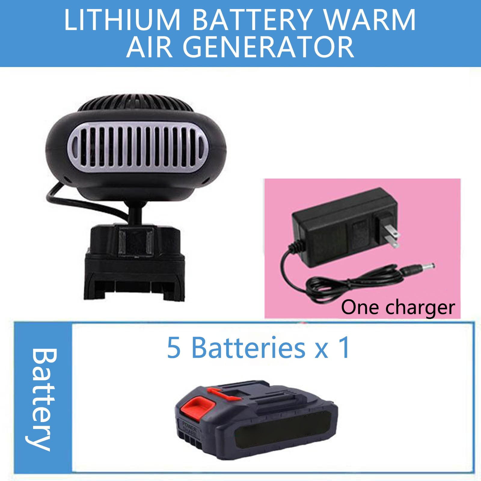 Portable Lithium Battery Fan with 3-in-1 Heating and Defogging,Large-Capacity Battery for Home,Car,or Outdoors,Safe Overheat Protection with Multiple Settings,Provides Instant Warmth Anywhere Section A5 (UK regulations) - Image 2