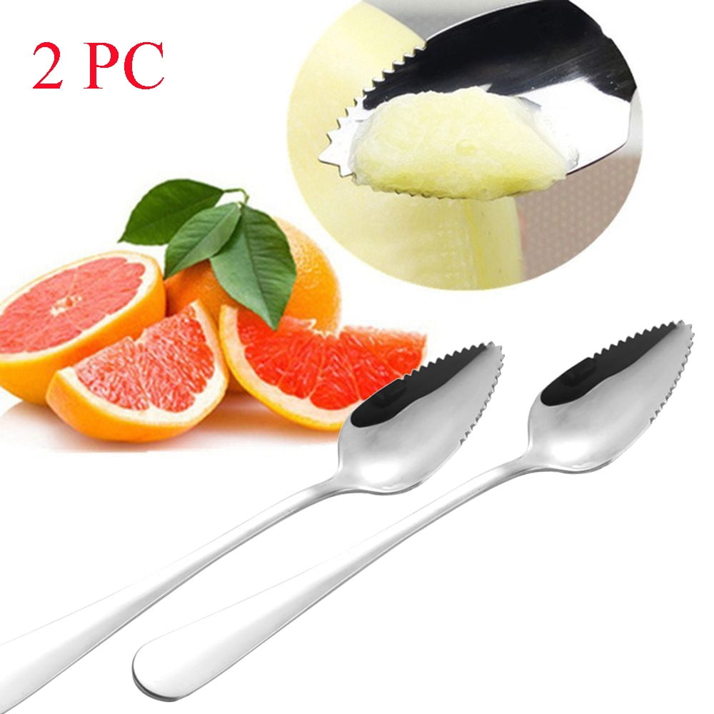 2 Pcs Grapefruit Spoons,Serrated Edge Stainless Steel Spoons,Stainless Steel Fruit Spoon,Dessert Spoons,Serrated Edge Spoons For Easily Cut Fruit,Dessert Cheese Vegetables Kitchen Tool 2 PCS - Image 2