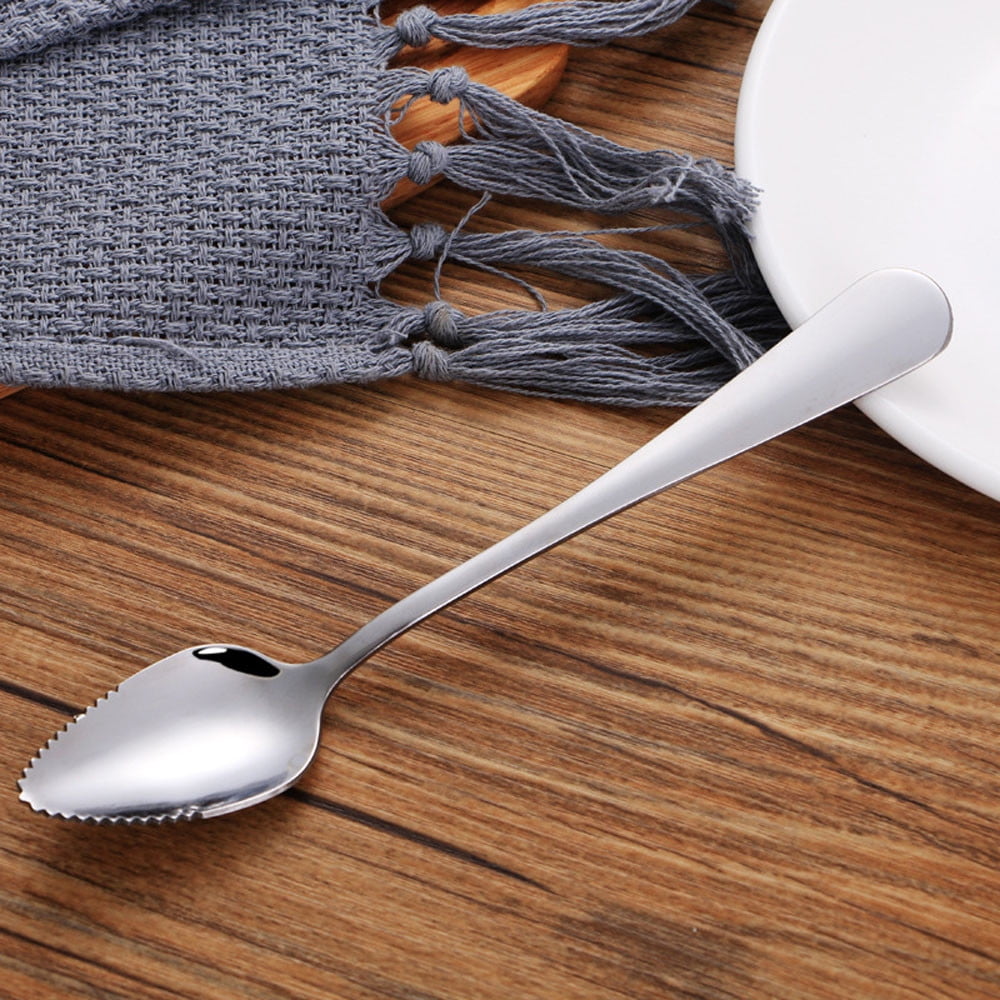 2 Pcs Grapefruit Spoons,Serrated Edge Stainless Steel Spoons,Stainless Steel Fruit Spoon,Dessert Spoons,Serrated Edge Spoons For Easily Cut Fruit,Dessert Cheese Vegetables Kitchen Tool 2 PCS - Image 4