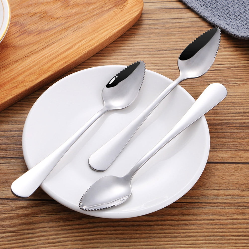 2 Pcs Grapefruit Spoons,Serrated Edge Stainless Steel Spoons,Stainless Steel Fruit Spoon,Dessert Spoons,Serrated Edge Spoons For Easily Cut Fruit,Dessert Cheese Vegetables Kitchen Tool 2 PCS - Image 5