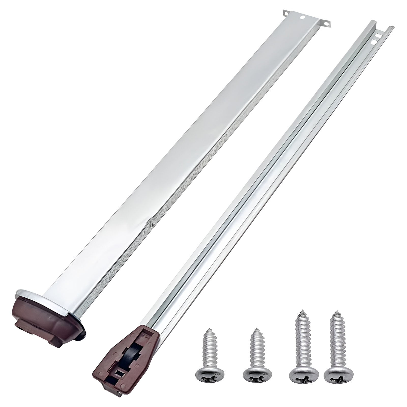 Drawer Metal Slides,Drawer Slides Center Track for Rails Kit,15 Inch Drawer Metal Slides with Stop and Roller,Replacement for Dresser Nightstand Wardrobe Cabinet Drawer Tracks and Rails Kits(Silver) Silver - Image 1