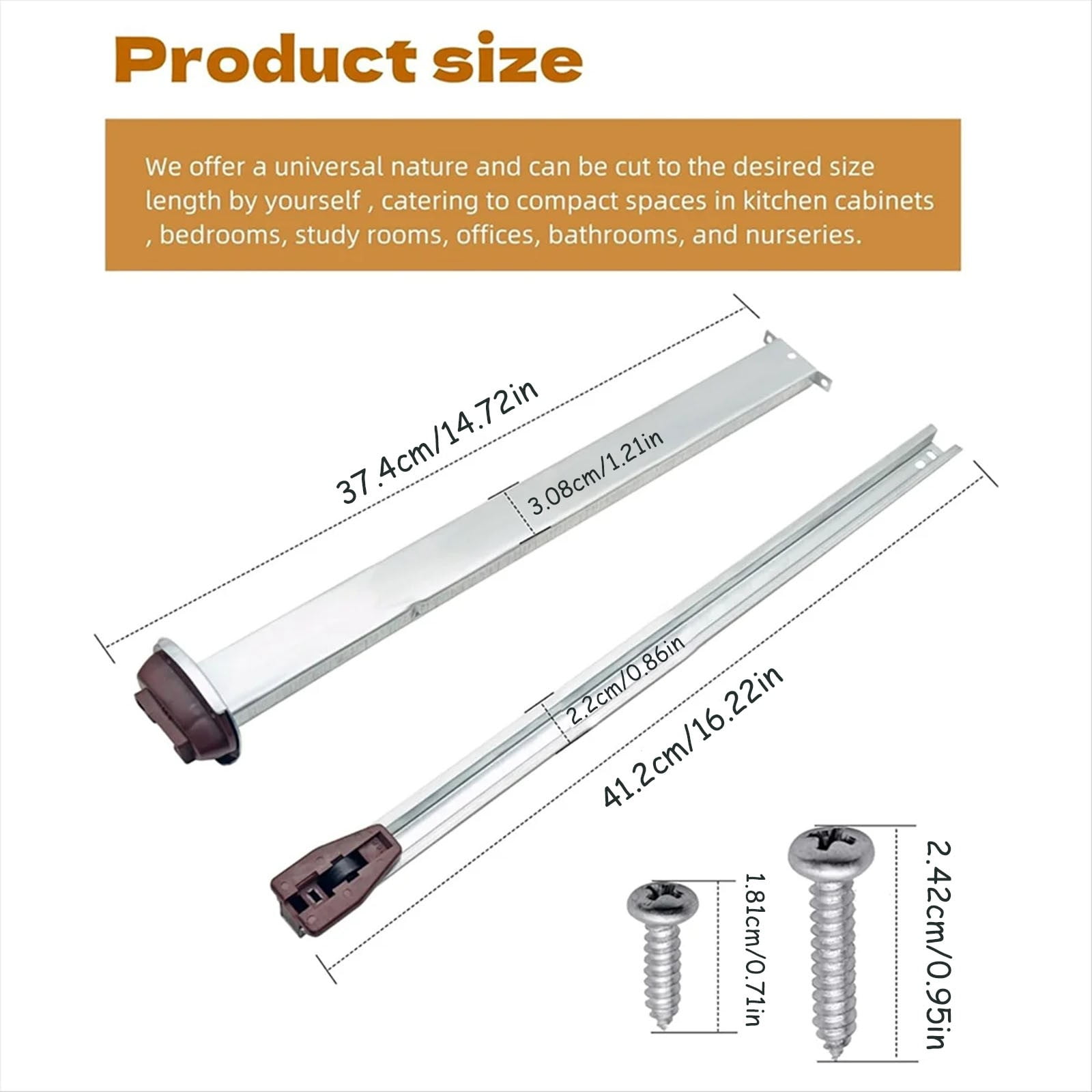 Drawer Metal Slides,Drawer Slides Center Track for Rails Kit,15 Inch Drawer Metal Slides with Stop and Roller,Replacement for Dresser Nightstand Wardrobe Cabinet Drawer Tracks and Rails Kits(Silver) Silver - Image 3