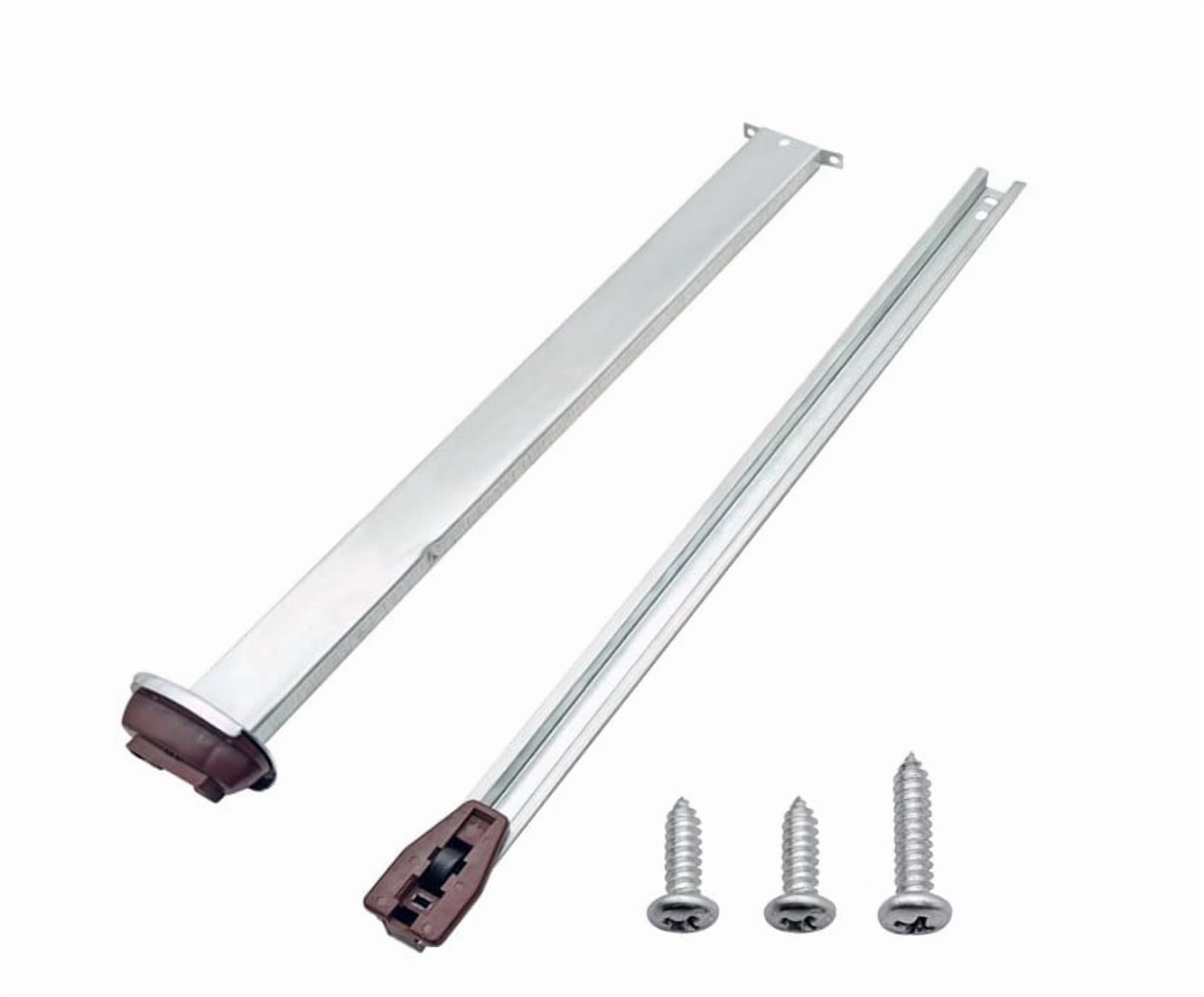 Drawer Metal Slides,Drawer Slides Center Track for Rails Kit,15 Inch Drawer Metal Slides with Stop and Roller,Replacement for Dresser Nightstand Wardrobe Cabinet Drawer Tracks and Rails Kits(Silver) Silver - Image 8