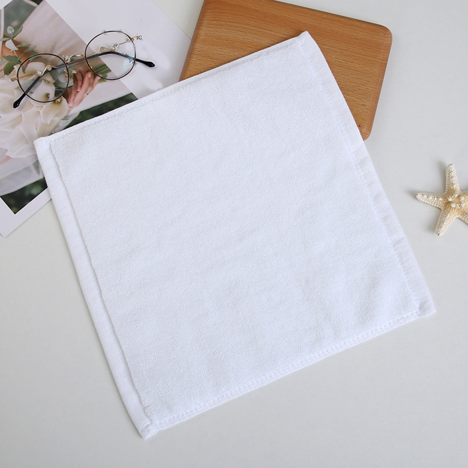 10 Pcs Washcloths,Highly Absorbent and Soft White Face Towels,Reusable Absorbent Washcloths for Sensitive Skin,Multi-Purpose Washcloths and Hand Towels for Bathroom,Hotel,Spa and Gym(White*10) White*10 - Image 1