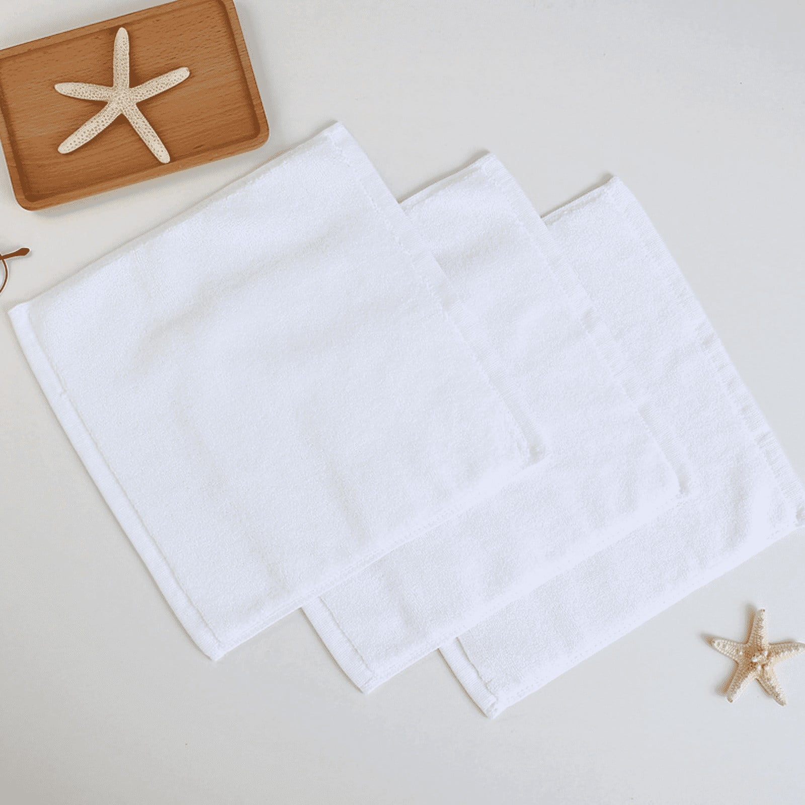 10 Pcs Washcloths,Highly Absorbent and Soft White Face Towels,Reusable Absorbent Washcloths for Sensitive Skin,Multi-Purpose Washcloths and Hand Towels for Bathroom,Hotel,Spa and Gym(White*10) White*10 - Image 4