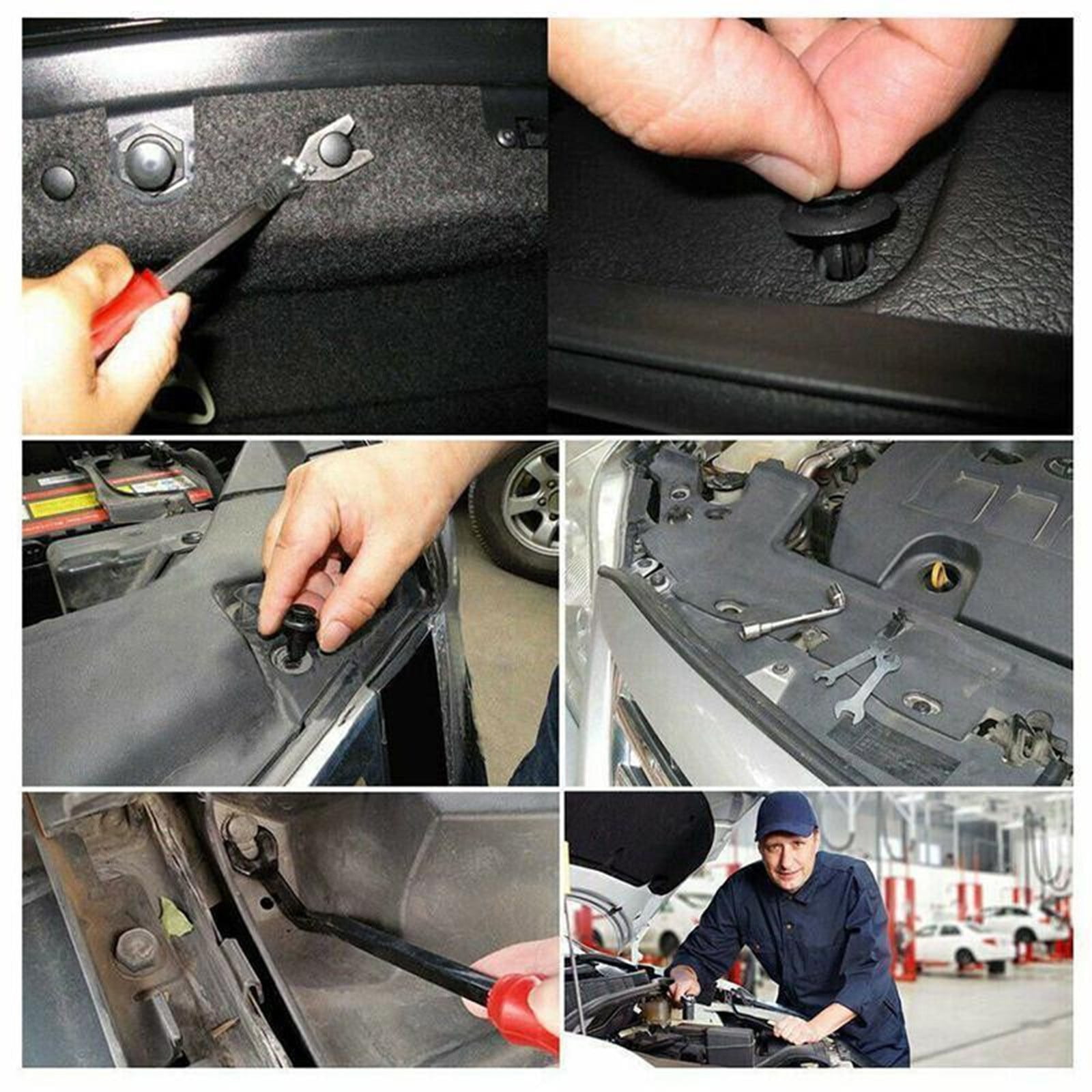 100-Piece Car Fastener Clip Set,Six Types of Nylon Retainers with Removal Tool,Universal for Automotive Trim and Bumper,Durable and Easy to Install,Saves Time on Repairs and Maintenance. - Image 4