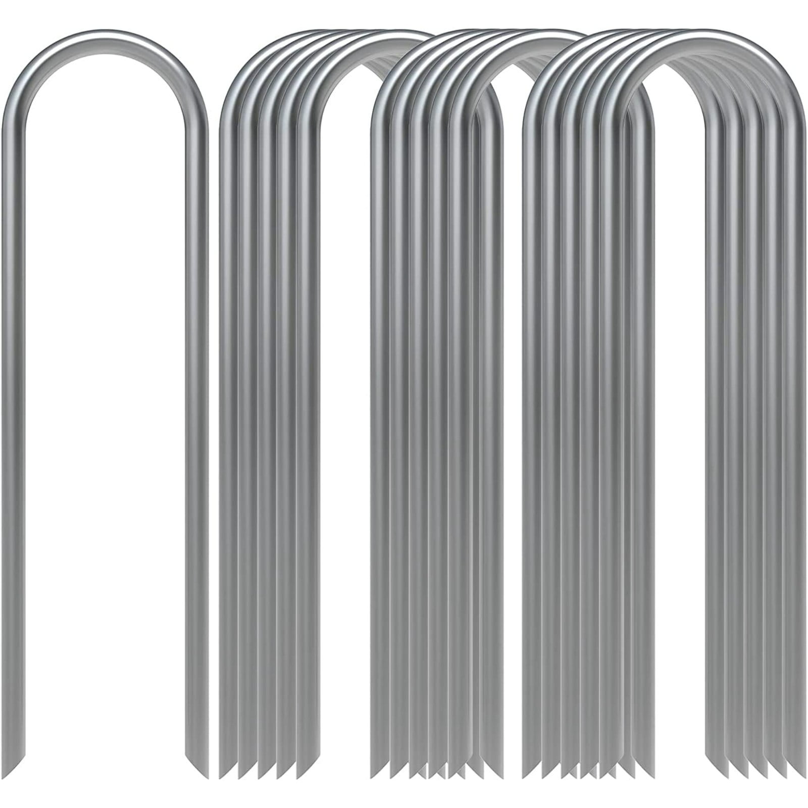 Landscape Staples, Galvanized Garden Stakes, 11 Gauge Heavy Duty U-Shaped Ground Stakes for Weed Barrier Fabric, Irrigation Tubing, Fence, Outdoor Decorations, 16 Pcs, 6.0x1.5 6.0
