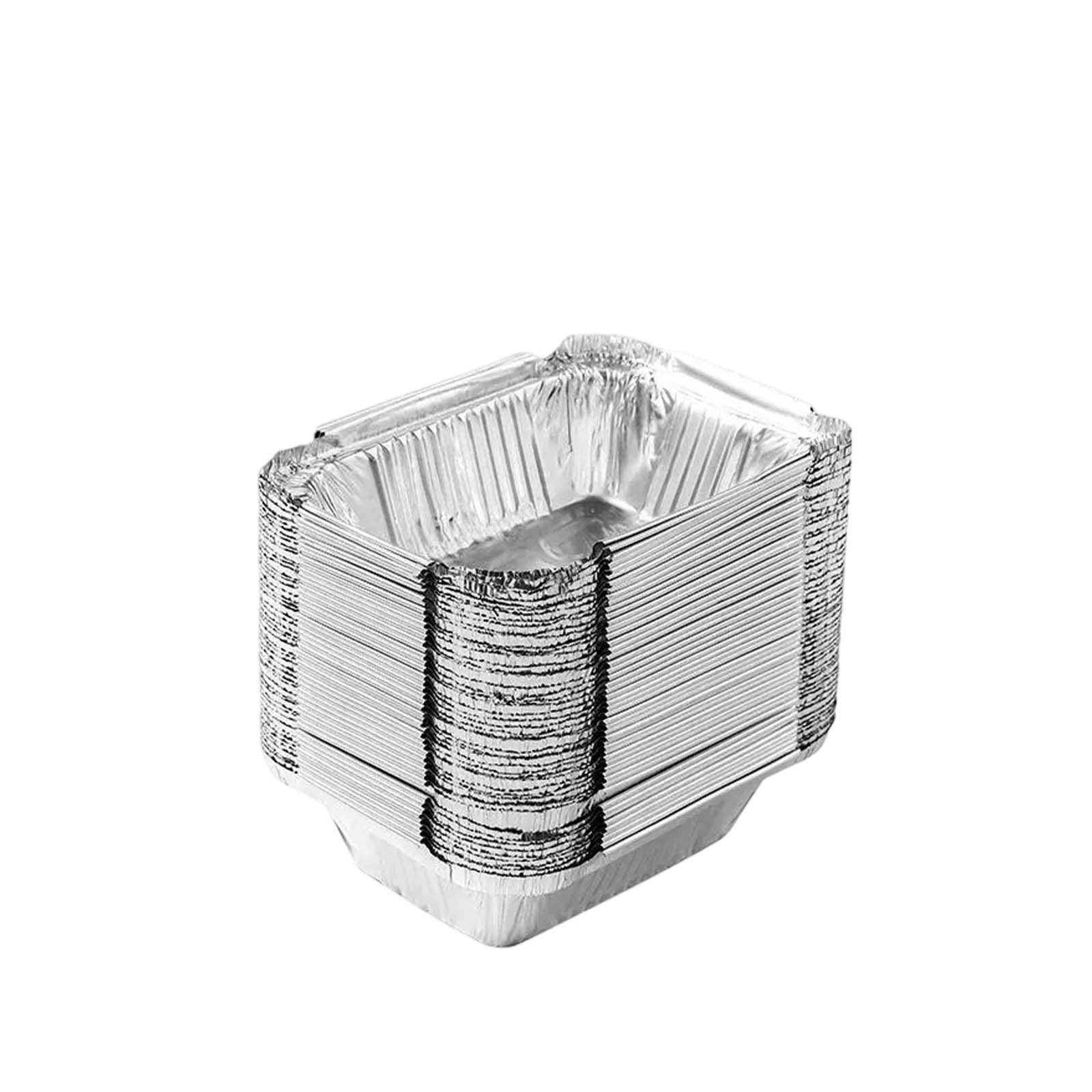 50 Pcs Disposable Aluminum Baking Pans,Rectangular Foil Trays for Grilling and Baking,Oven-Safe and Eco-Friendly,Perfect for Brownies,Lasagna,or Outdoor BBQ,No Cleanup Needed. 50pcs 230ML - Image 1